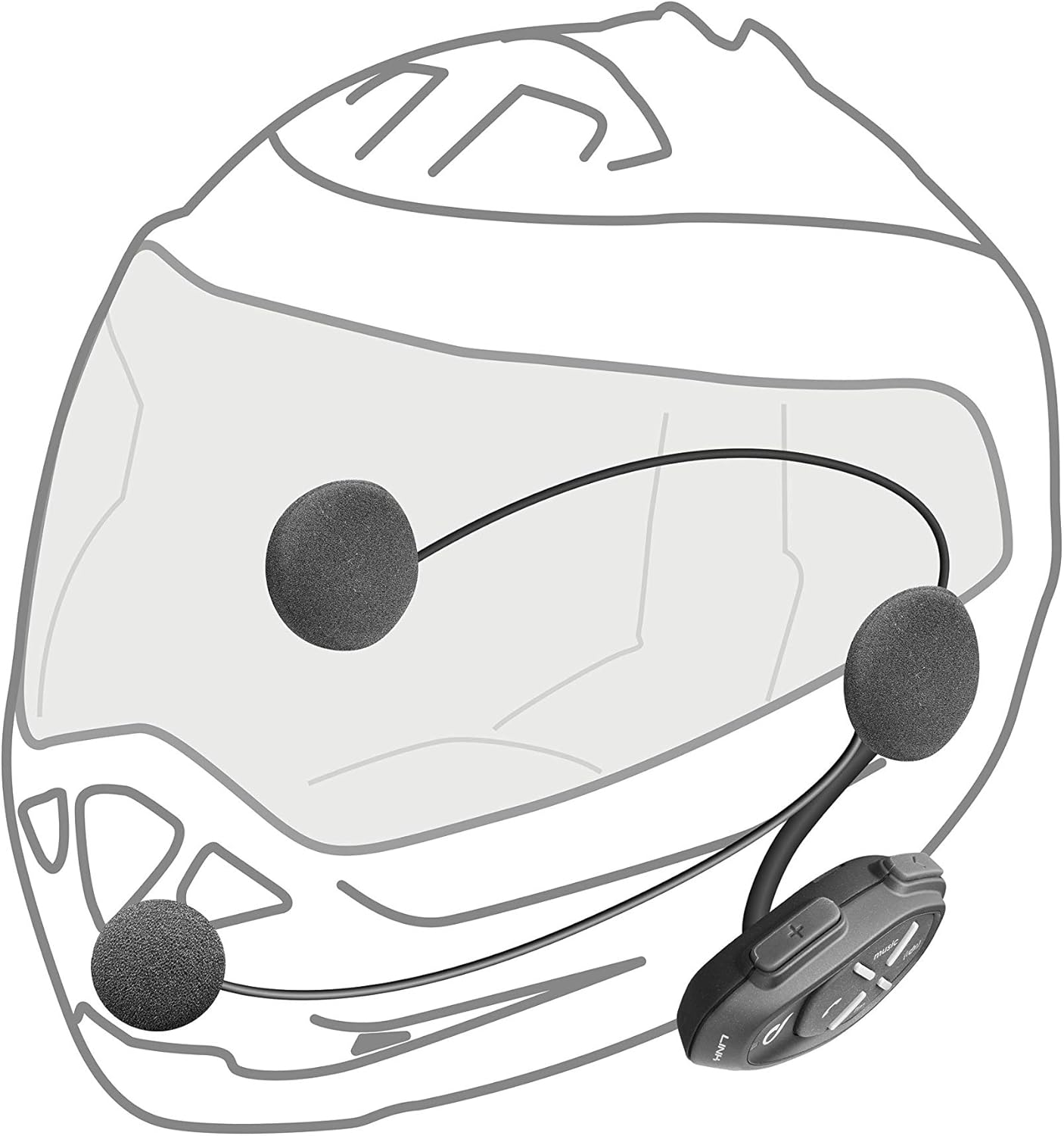 INTERPHONE Link HD Motorcycle Helmet Dual Intercom Stereo Headset High Fidelity 40Mm Pilot Use Distance 300M Autonomy 20 Hours GPS TFT Waterproof IPX67 image number 2