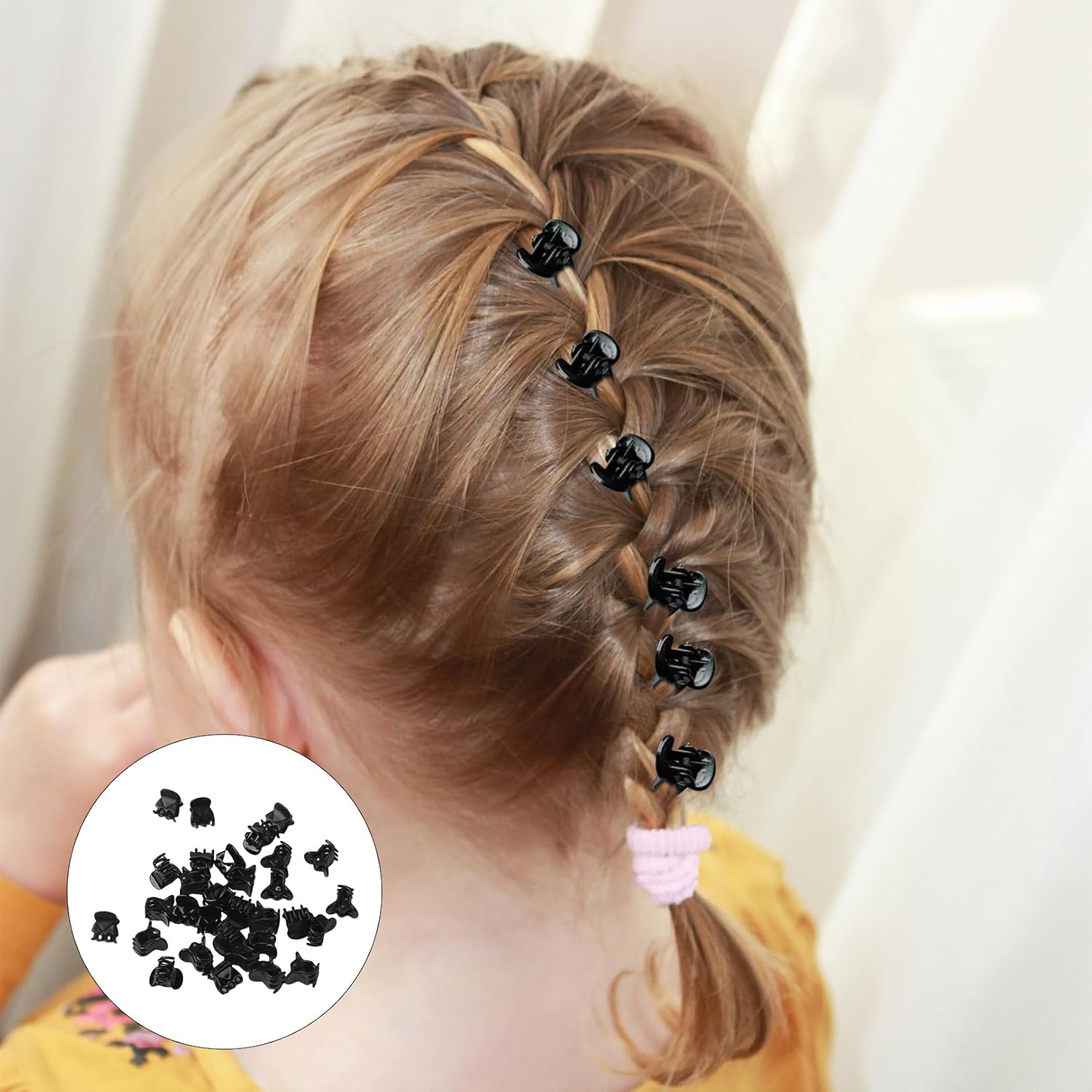 Pack of 50 Small Hair Clips, Mini Hair Clips, Black Plastic, Hair Clips Women, Hair Clips, Girls, Hair Clip, Small, Claw Clips, Non-Slip Handle, Jaw Clips, Hair Claw Clip for Hair Accessories