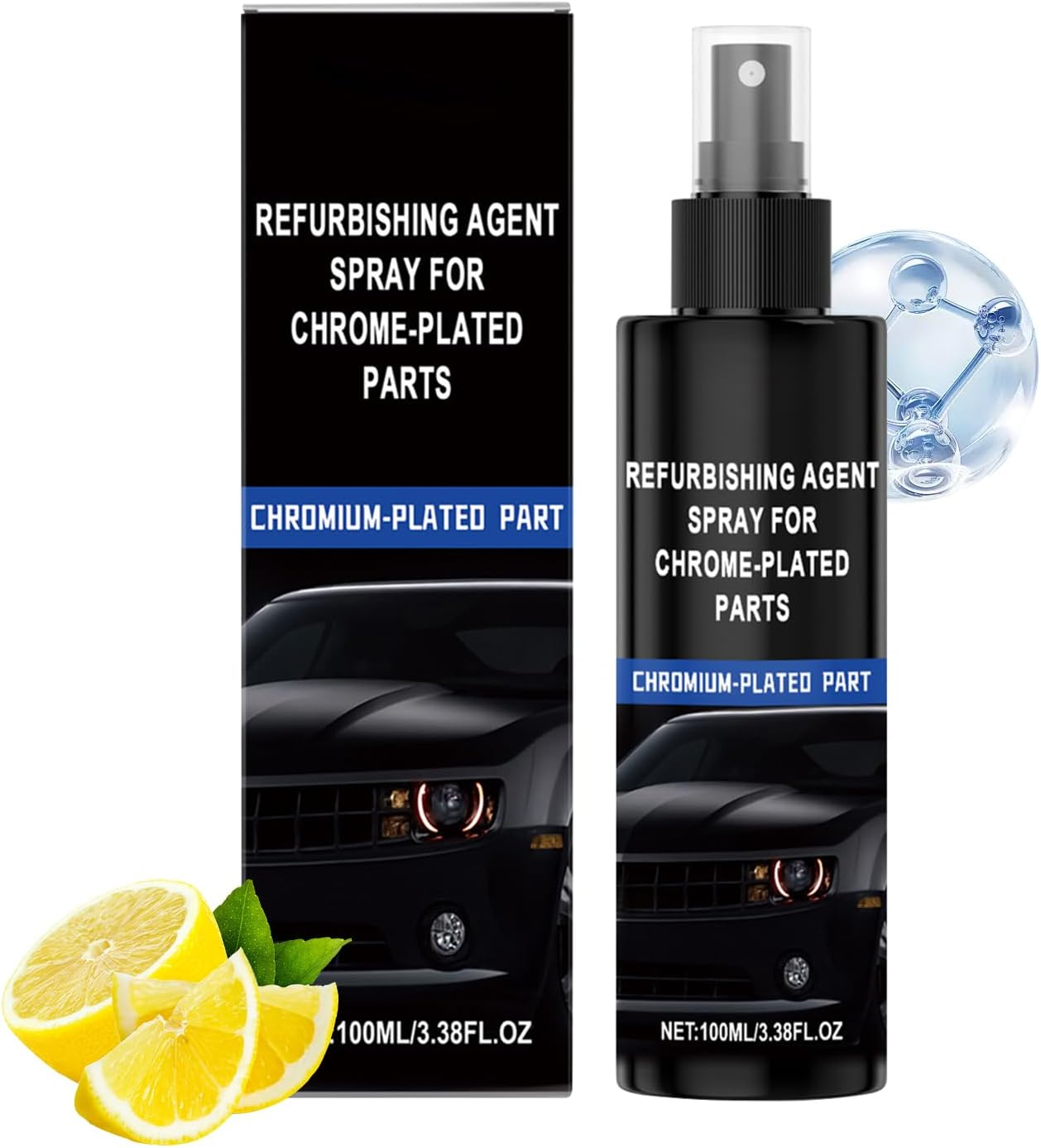 Chrome Refurbishing Agent Spray - Vehicle Chrome Parts Refurbishing Agent Spray,100Ml Automotive Maintenance Liquid for Renovation Home Fence Door Handle Garage image number 6