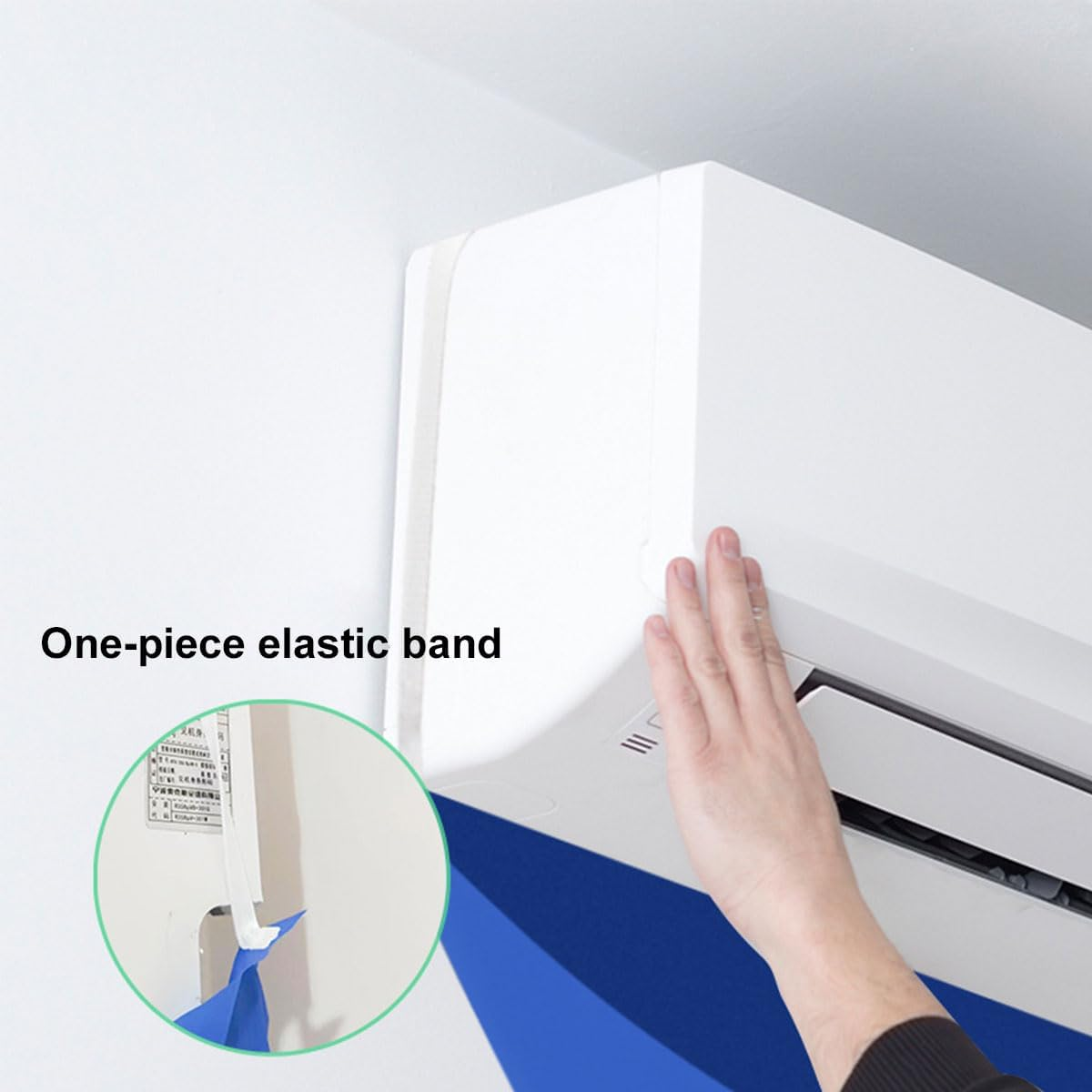 Air Conditioning Cleaning Kit, Air Conditioning Cleaning Case, Water Bag for Air Conditioning, Air Conditioning Lid, Dust Washing Tool, Wall Mounted Air Conditioner, with Drain, with Brush, Blue image number 2