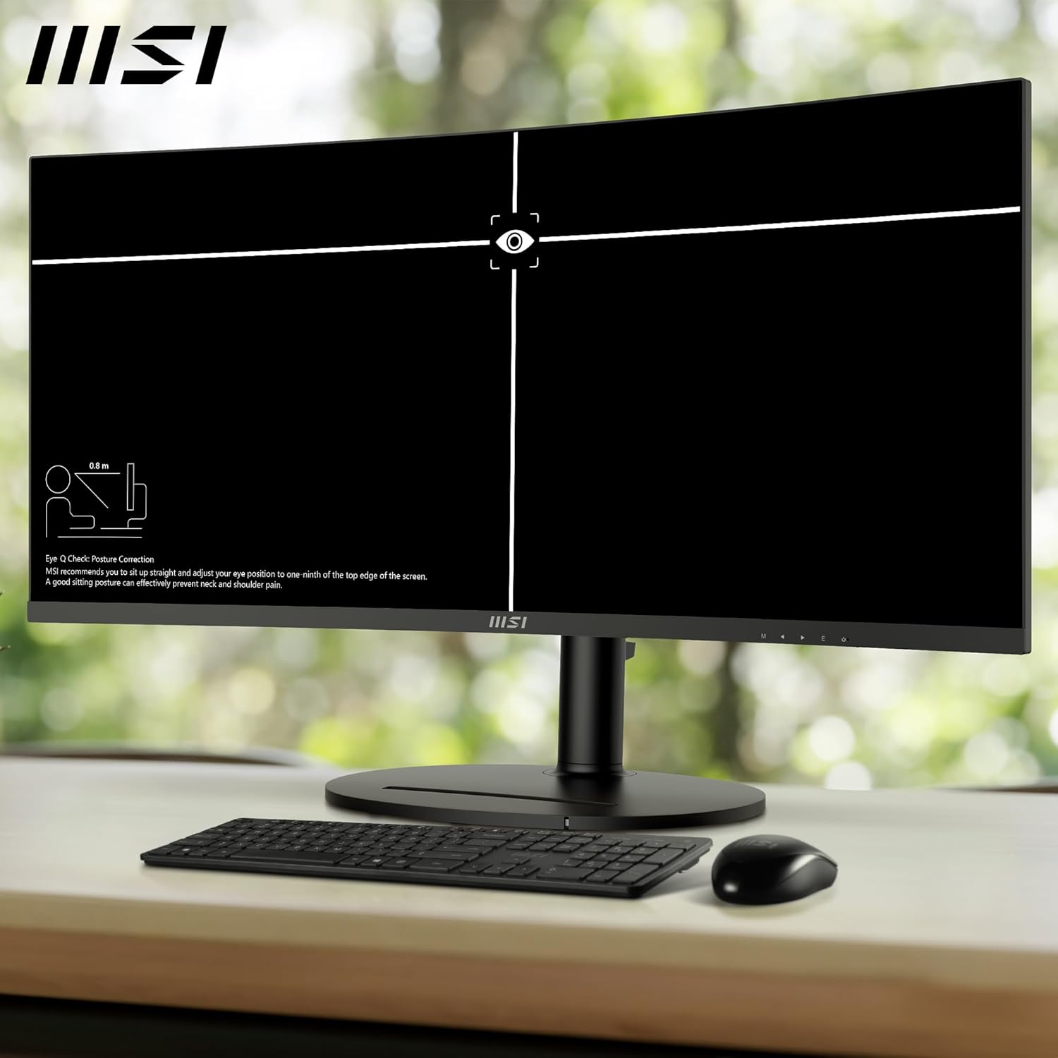 MSI Modern MD342CQP 34" Ultrawide USB-C 98W PD Height Adjustable Curved Professional Monitor, WUQHD 3440X1440, VA, Frameless, 120Hz, 1Ms, 2Xhdmi&Dp Port, KVM, USB Hub 2A1B, Speakers, VESA, Black image number 4