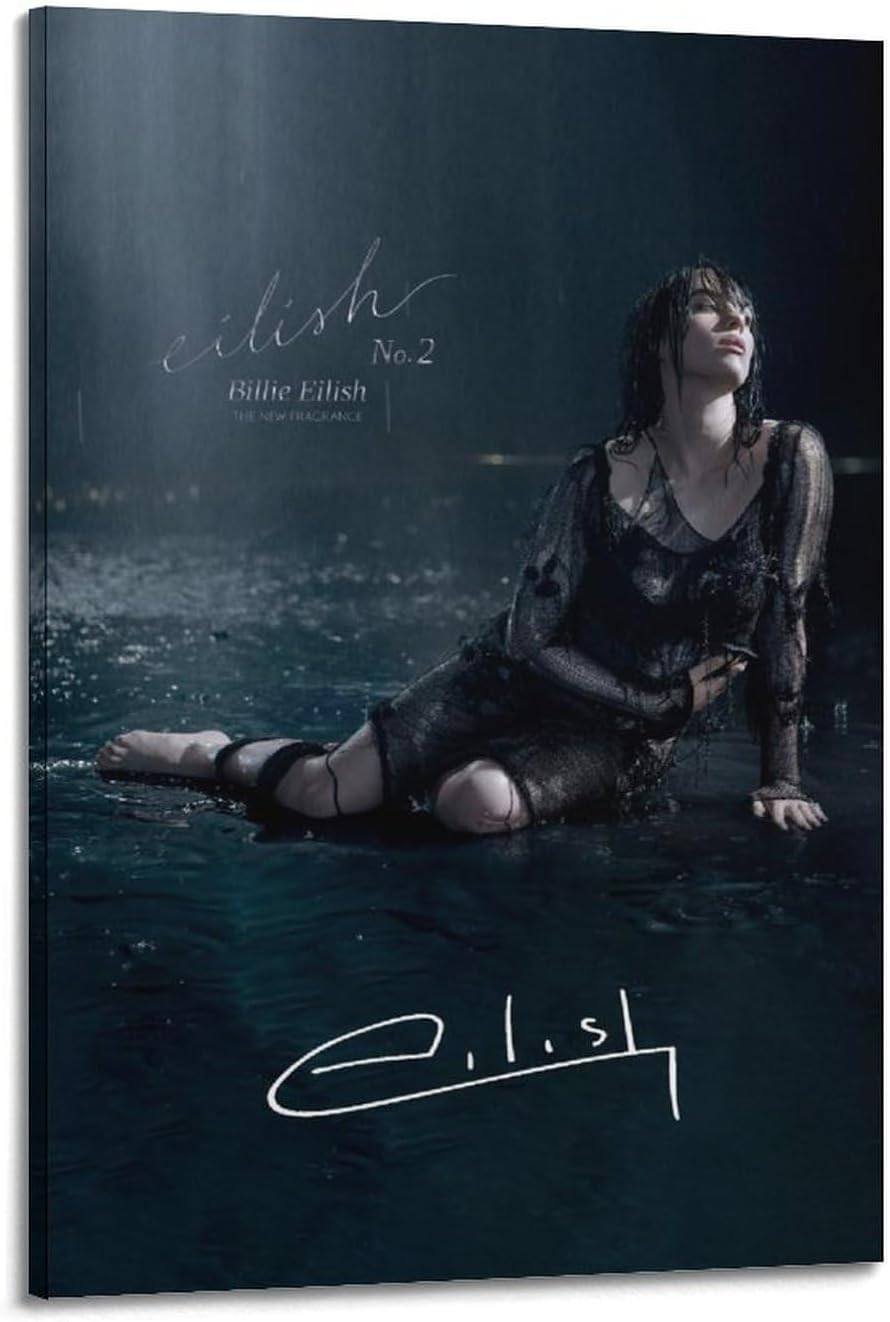 Wall Art Billie Music Eilish Poster Poster Canvas Painting Wall Art Picture Home Decor Print for Bedroom Living Room Dorm Study Bar Office 08X12Inch(20X30Cm) image number 4