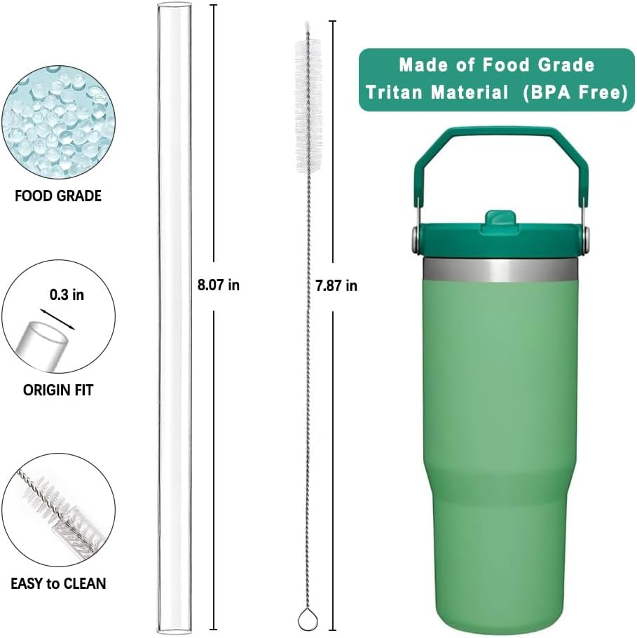 6-Pack Clear Straws for Stanley 30Oz Ice Flow Flip Cup - 30Oz Replacement Straws for Stanley Iceflow Tumbler with Flip Straw[Only 30 Oz Ice Flow Original Lid] image number 1