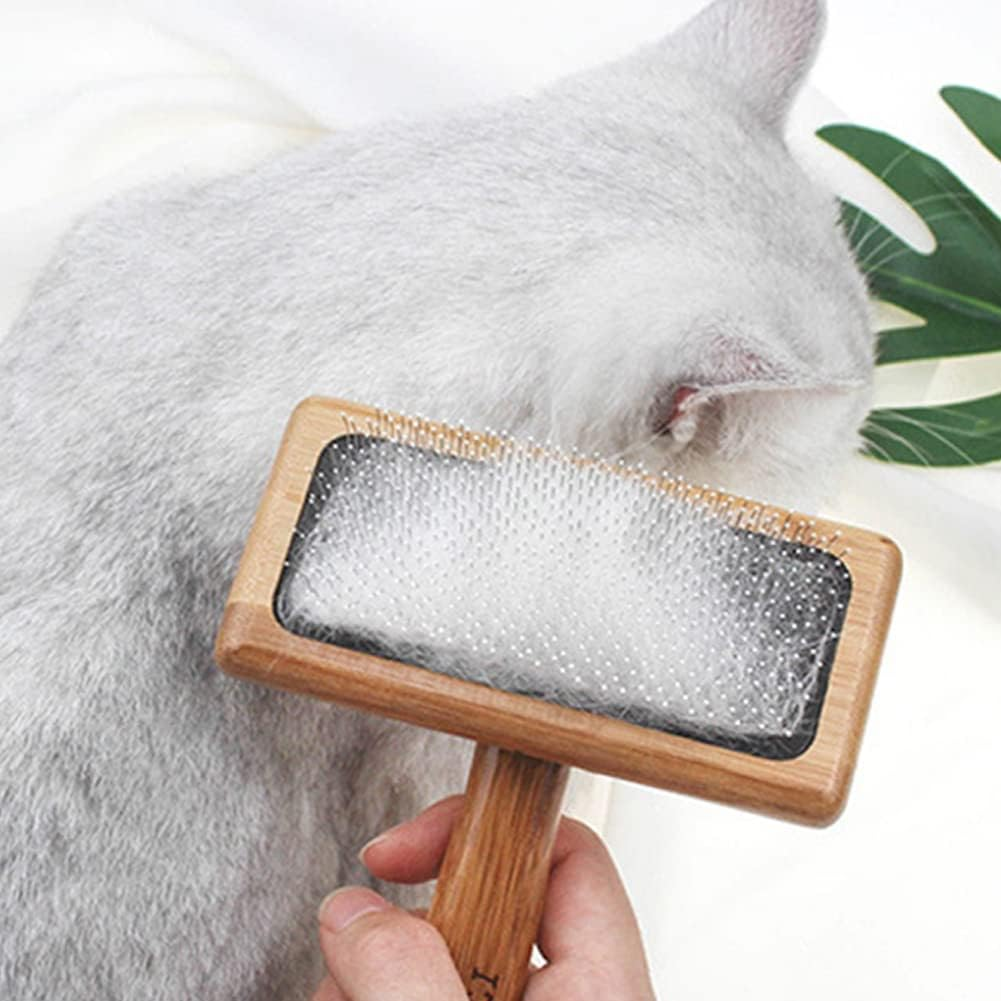 2Pcs Hand Wool Carders,Wool Carding Comb,Bamboo Air Cushion Fur Rugs,Needle Felting Brush Pillows for Coat Felt Tassel Dog Hair image number 5