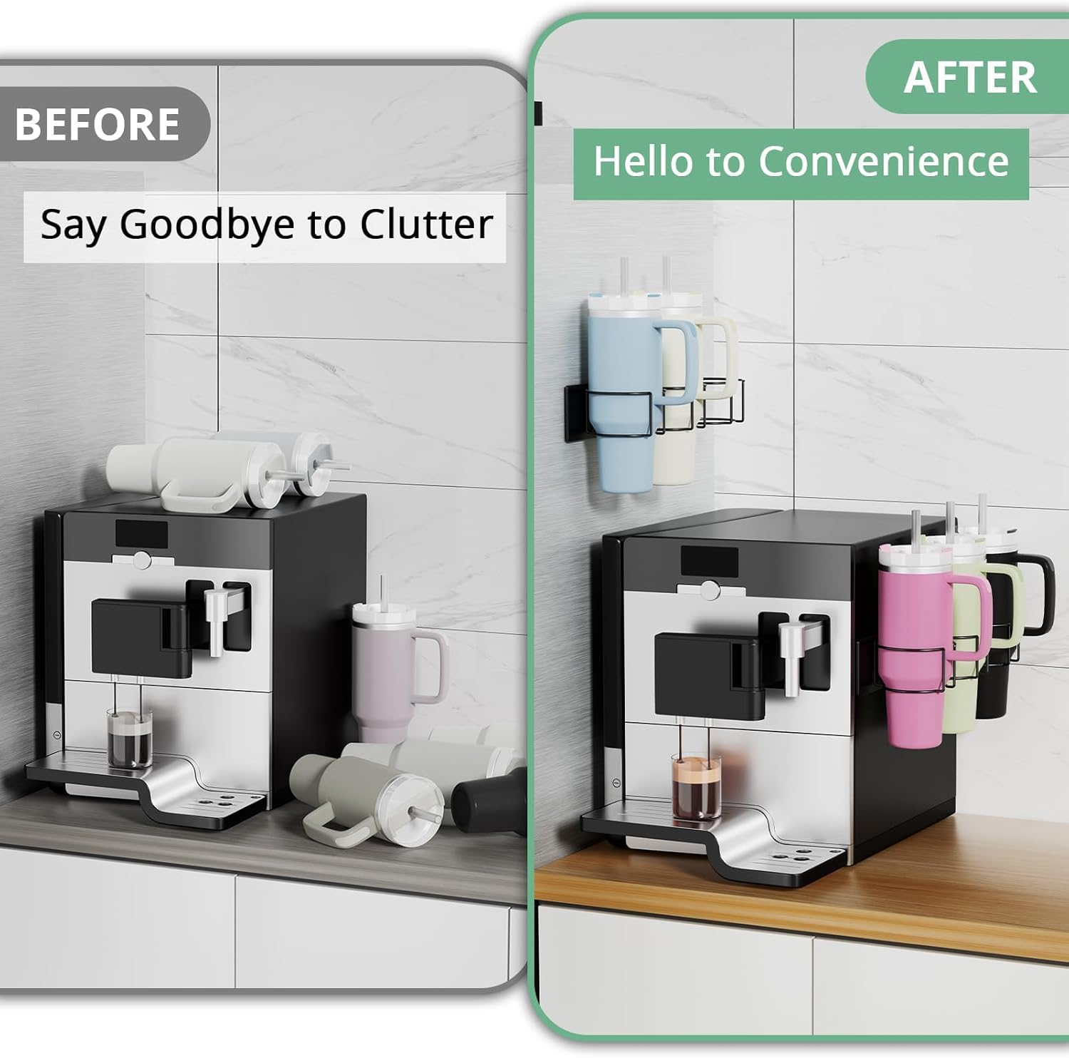 Magnetic Stanley Cup Holder for Refrigerator, Water Bottle Organizer for Stanley 40 Oz with Handle, Tumbler Lid Organizer Cup Accessories, Gifts Ideal image number 4