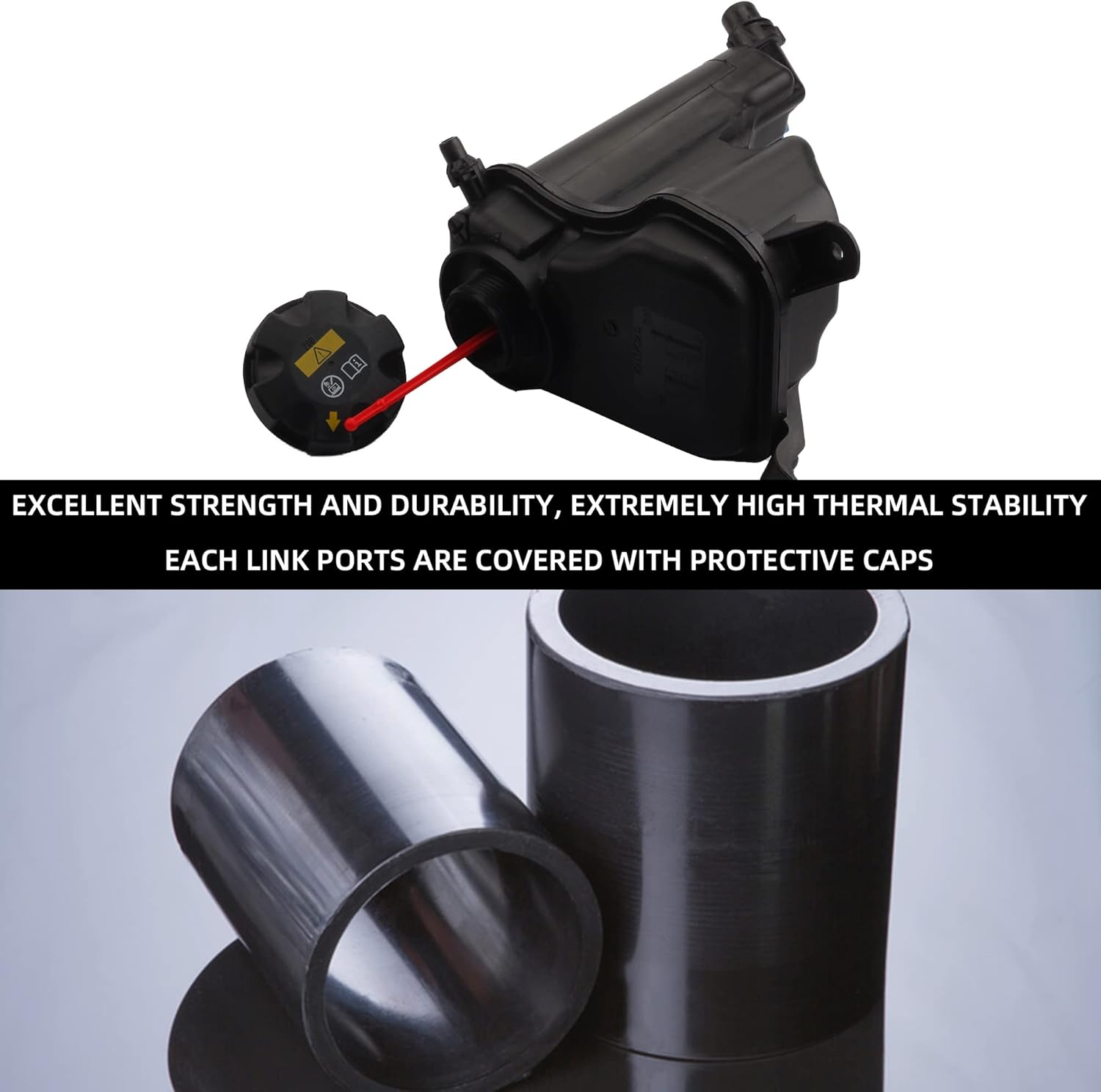 Dasbecan Coolant Reservoir Overflow Expansion Tank and Level Sensor and Cap Compatible with BMW 1-Series E82 E88 X1 E84 Z4 E89 3-Series E90 E91 E92 E93 Replaces# 17137607482 17137567462 17137640514