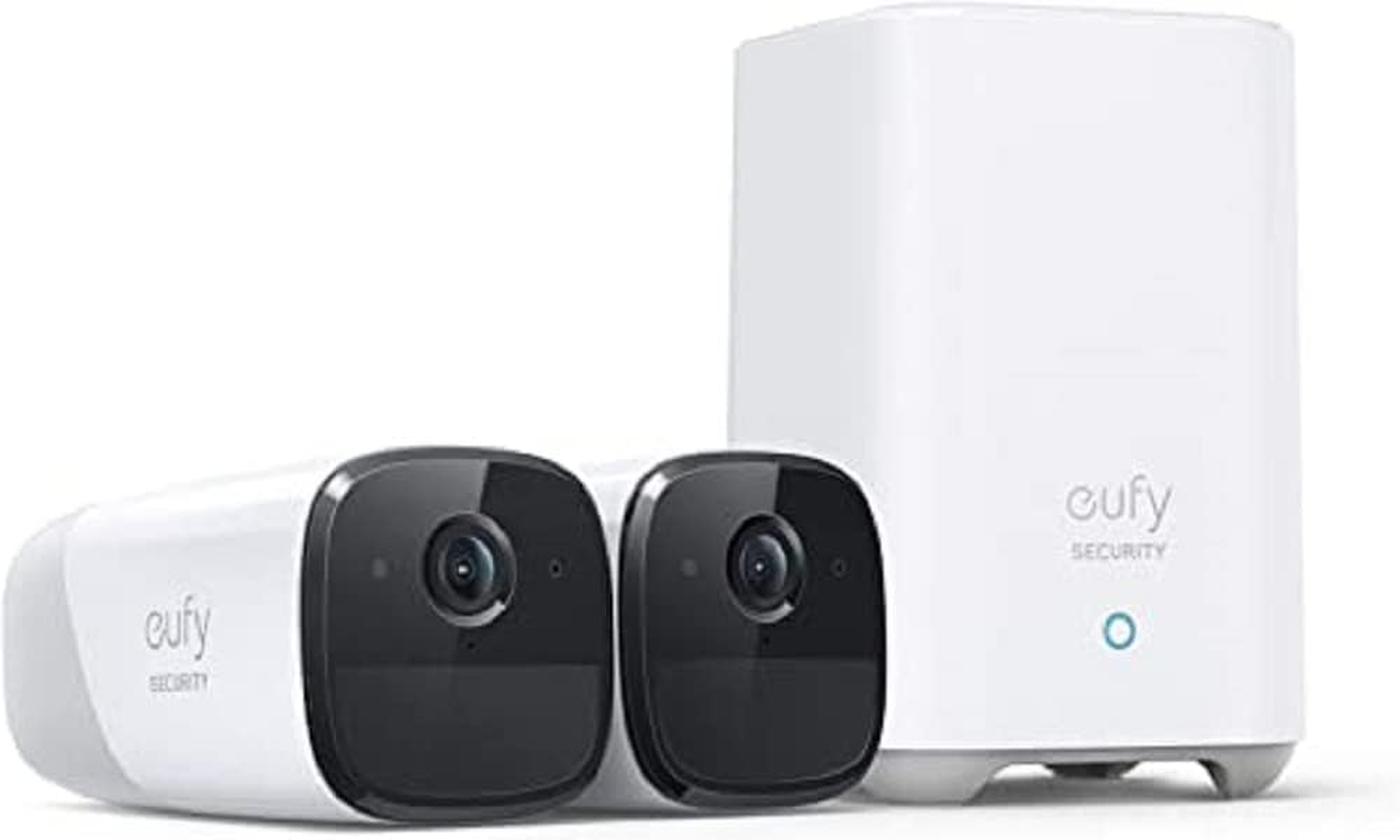 Eufy Security Eufycam 2 Pro 2K Security Kit, 2-Pack plus Homebase2 Unit - Outdoor Wireless Camera System with Night Vision - Smart Homekit Compatible Surveillance, 365-Day Battery - No Monthly Fee image number 1