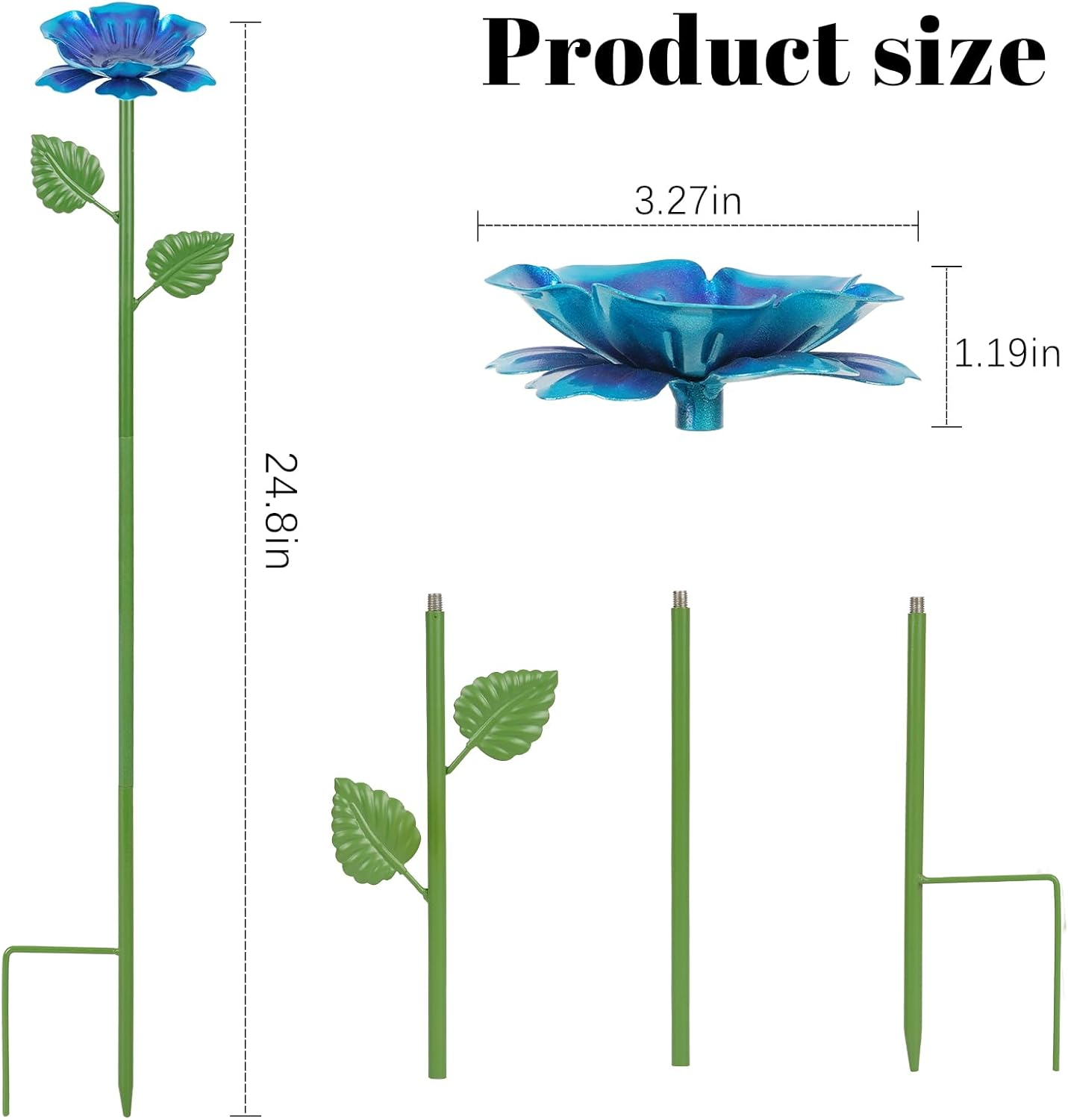 Bee Watering Station for Garden, 4 Pack Metal Bee Water Feeder for Outdoor Yard Patio Decor, Butterfly Watering Station Bee Bath Bowl for Garden (Blue,Yellow,Red,Green) image number 1