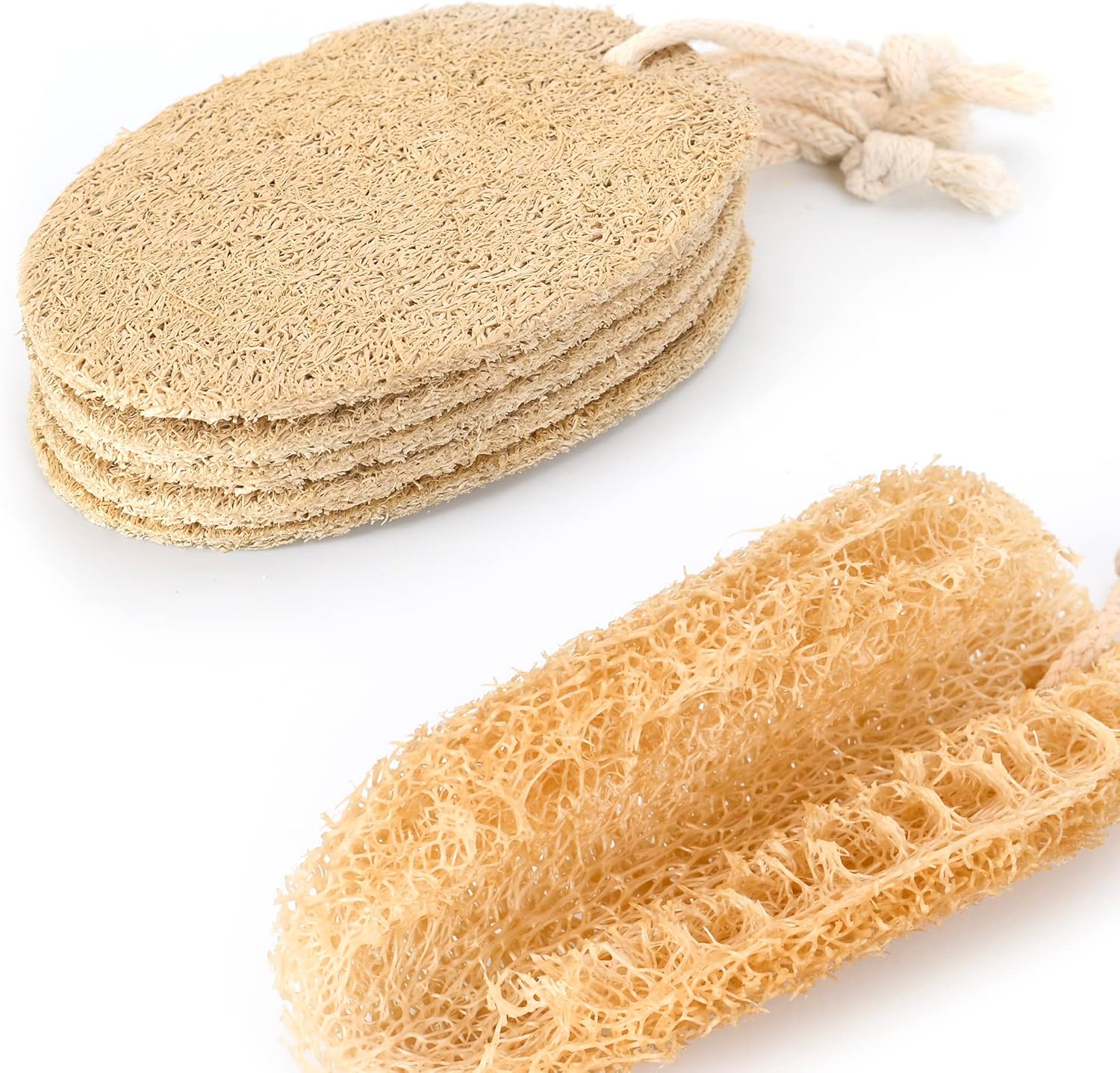 Zero Waste Starter Kit: Plastic-Free Kitchen Brush, Bamboo Pot Scrubber, Cellulose Sponges, Loofah Sponges, Soap Tray, Wooden Holder - Plastic-Free image number 3