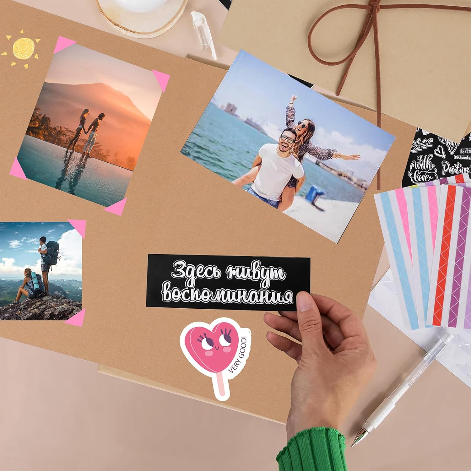 Picture Album, Photo Album to Design Yourself, Accordion Fold Collector'S Album, Suitable for Pregnancy Diary, Poetry Album, Children'S Wedding, Postcard Album (18 X 12.5 Cm)