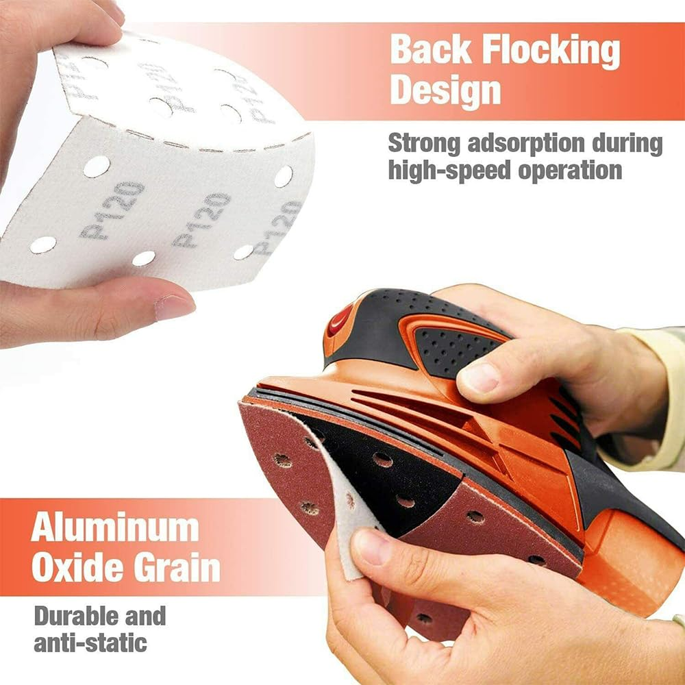 60X Sanding Sheets Triangle Mouse Detail Sander Pads 60 Grit image number 1