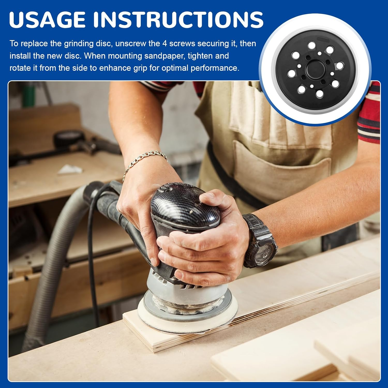 2 X Sanding Discs for Bosch 125 Mm, Sanding Disc 125 Mm 8-Hole with System, Sanding Plate with Hook and Loop Compatible with Bosch PEX 300/400 AE/4000 Ae/Advancedorbit 18 Eccentric Sanding Machine image number 3