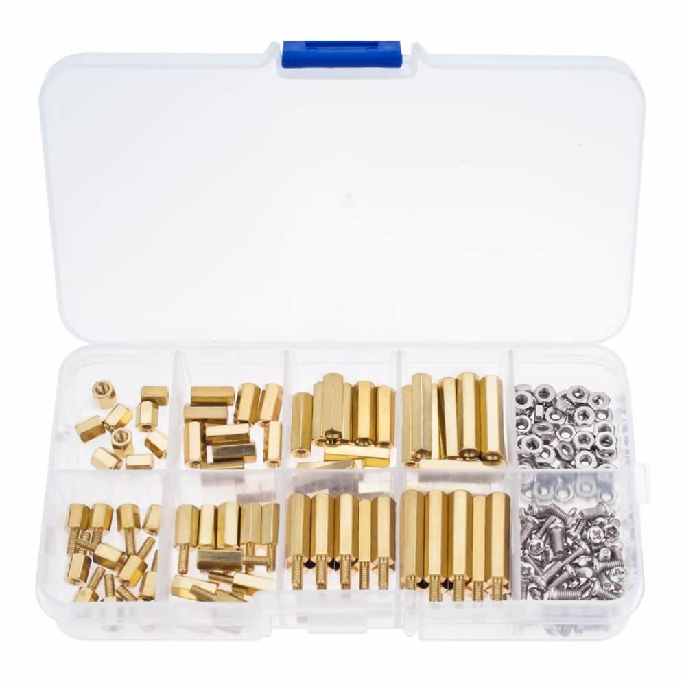 180Pcs M2.5 Standoff Kit - Male Female Hex Brass Spacer Screw Nut Assortment for PCB FPV Board image number 5