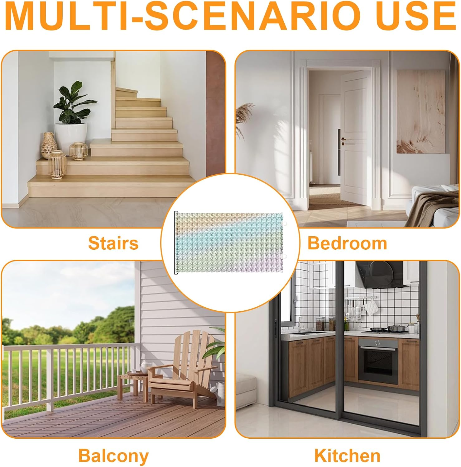 Stair Safety Gate, No Drilling, Extendable, Retractable Pet Gate, Pet Gate for Indoor Use, Pet Safety Gate, Suitable for Cats and Dogs, 40 X 125 Cm image number 3