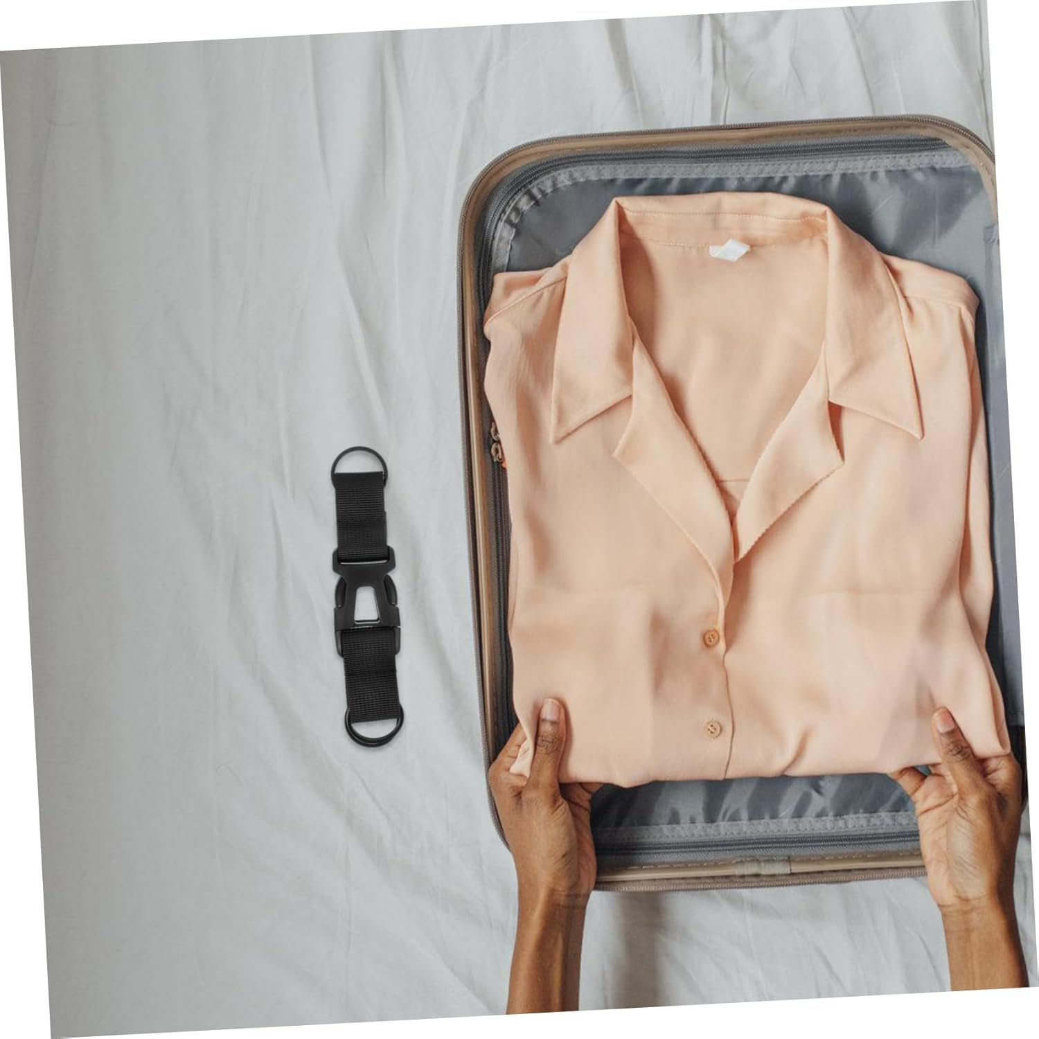 WESIEVYA Multi-Function Luggage Strap and Buckle for Suitcase Fixing, Portable Travel Bag Clip with Quick Release Buckle, Adjustable Black Travel Gear Accessory for Outdoor and Trip Use image number 4