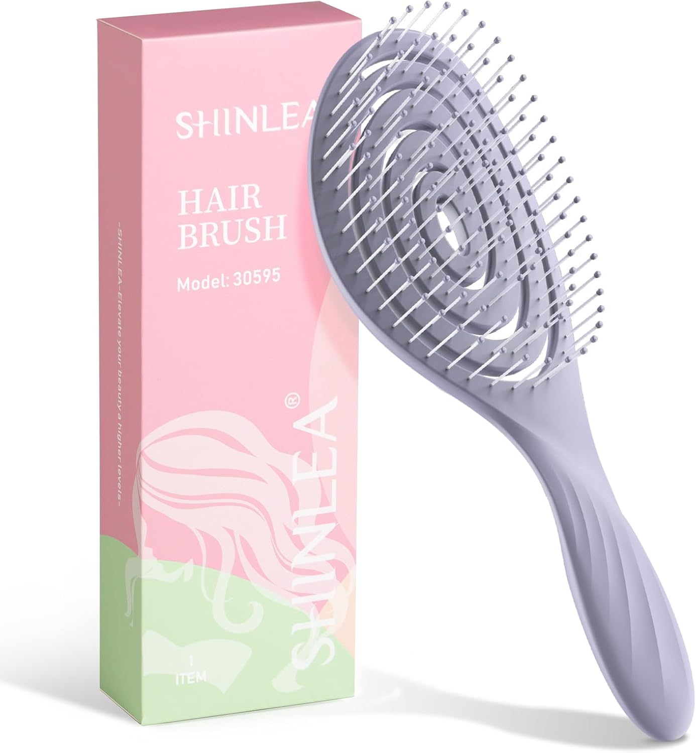 SHINLEA Detangle Hair Brush anti Tangle Hair Brush, Detangling Wet & Dry Hair Brush Spiral Hairbrush for Women, Men, Kids, Glide through Tangles for All Hair Types (Green)