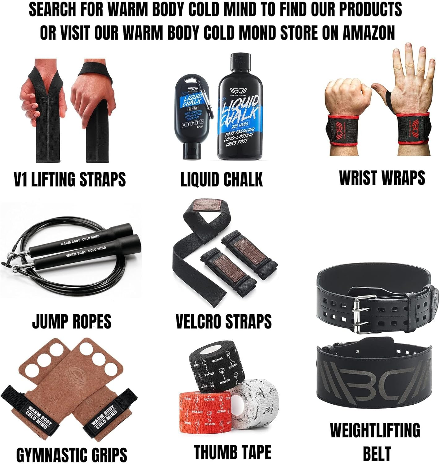 WARM BODY COLD MIND Premium Weightlifting Thumb Tape - Hook Grip Tape for Powerlifting, Cross Training, Gym Tape, Workout, Weight Lifting Tape, Athletic Finger Wrap - 12 Rolls Mix V1 image number 5