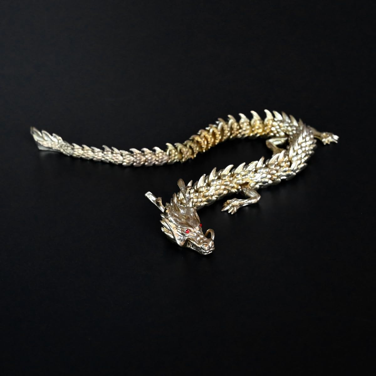 NHDT SW910 Movable Change Shape Dragon Statue. Chinese Brass Decor.Home Office Desk Decoration image number 2