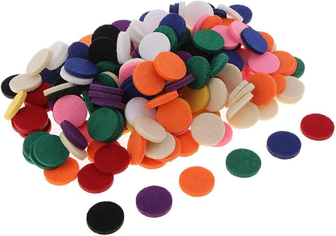 Perfeclan 200 Pieces Lots Car Vent Aromatherapy Essential Oil Diffuser Locket Air Freshener Pendant Necklace Jewelry Refill Felt Pads 21Mm - 11 Colors to Choose - Mixed image number 6