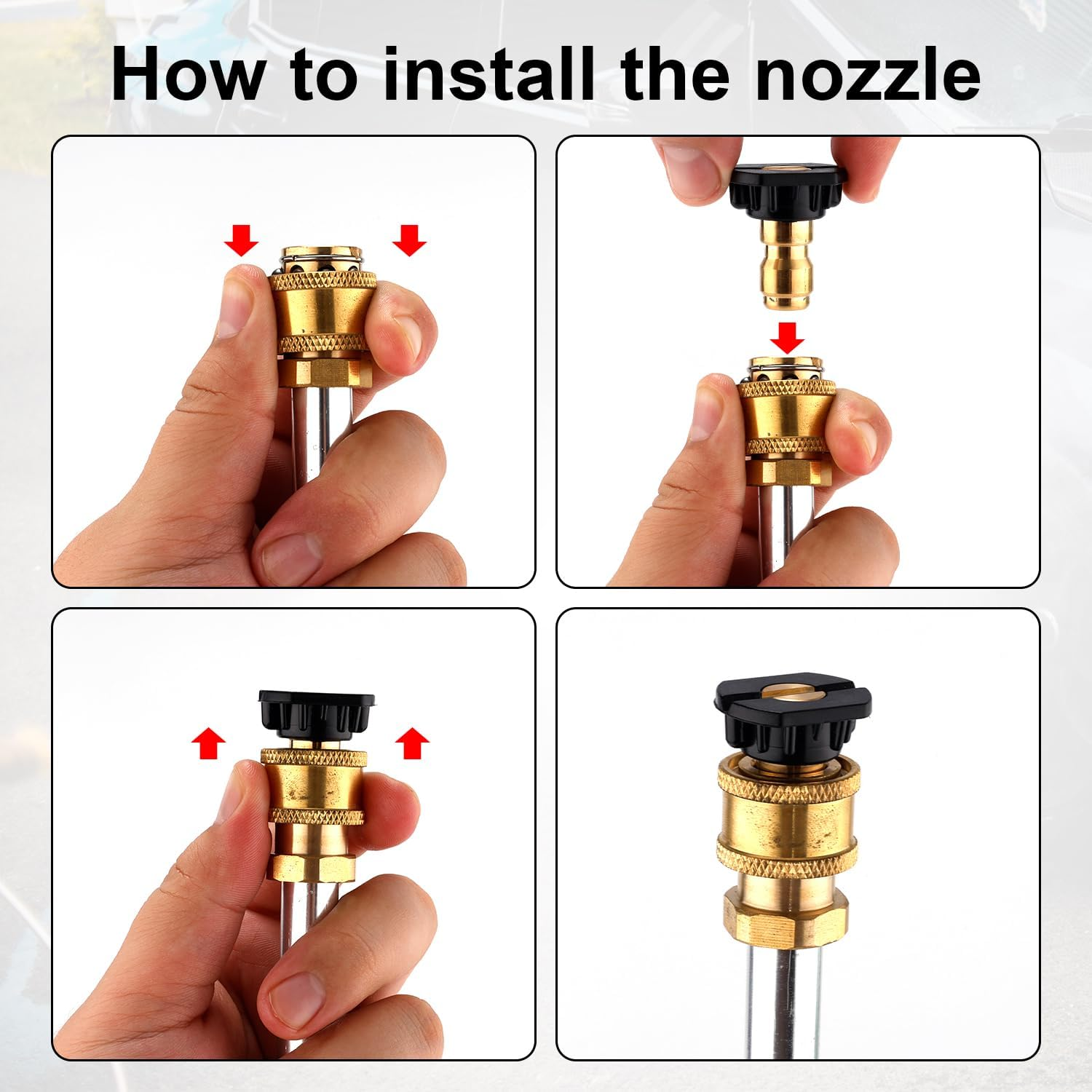 Jet Nozzle High Pressure Hose Nozzle, High Pressure Wand with 3 Pressure Washer Nozzles High Power Water Wand Attachment for Garden Hose Car Window Patio Pet Cleaning image number 2
