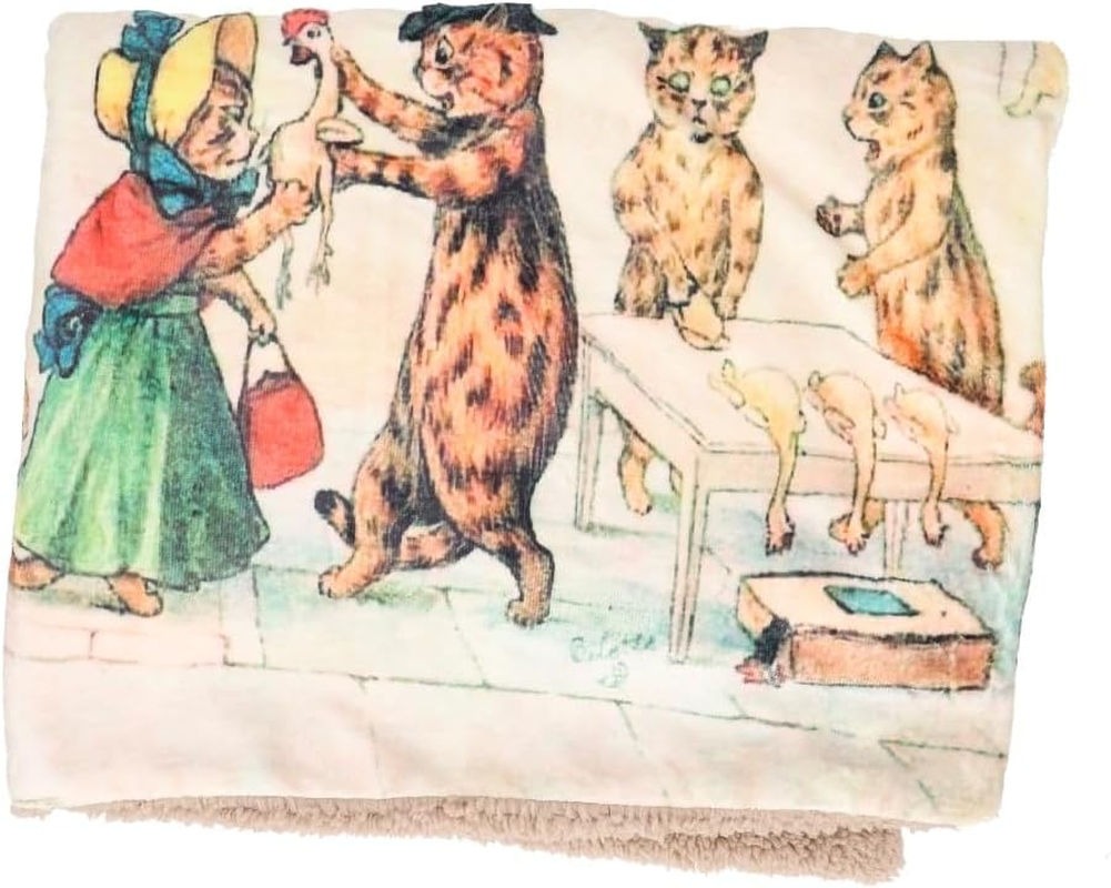 Key Stone Flannel Boa Blanket Market Funny Cat