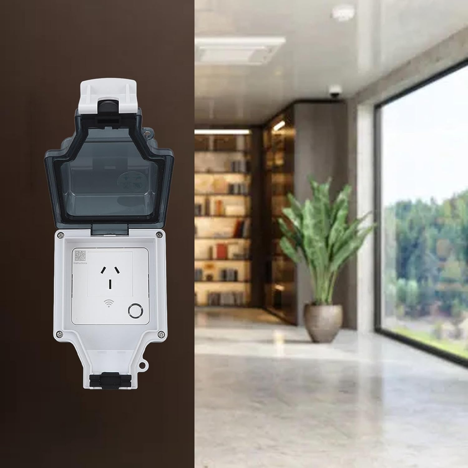 Cryfokt Waterproof Wifi Smart Power Outlet, APP Control, Outdoor Plug Socket Power Smart Waterproof Socket 15A AU Plug, IP66 Outdoor Socket (SNW-AU)