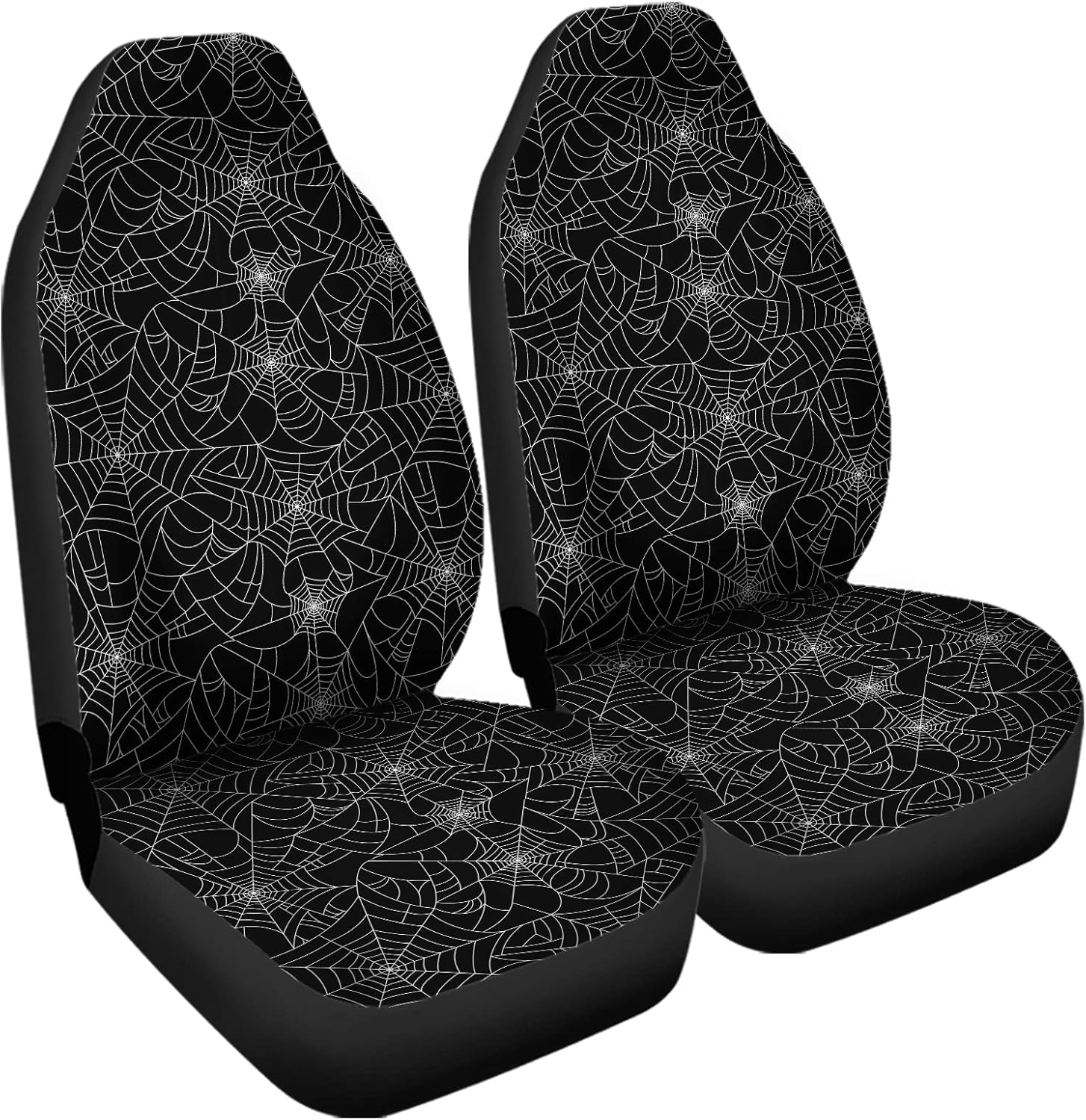 Bulopur Halloween Spider Web Print Front Seat Cover Sets 2 Pack, Car Universal Accessories Interior Decor for Men, Auto Front Seat Covers - Bohemia Colorful Flowers - Multicolor image number 5