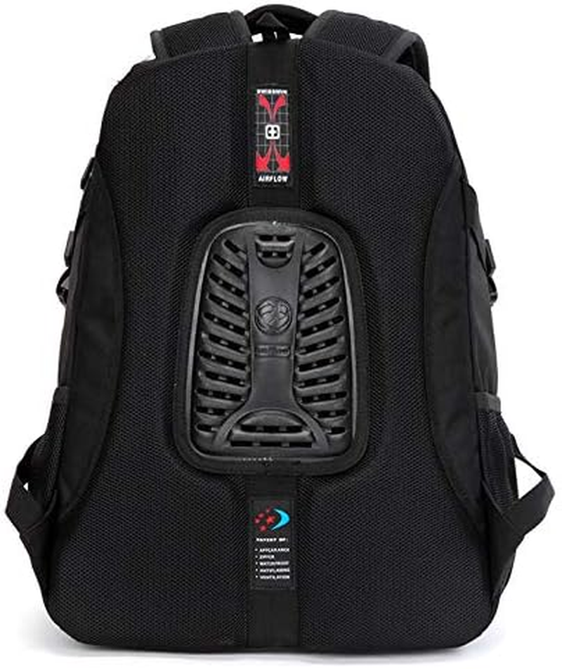 SWISSWIN Swiss Waterproof Business Backpack Travel Backpack College School Backpack Casual Daypack Daily Shoulder Bag SW9031 Black 15 Inch Laptop Notebook Backpack for Men Womens Boys Girls