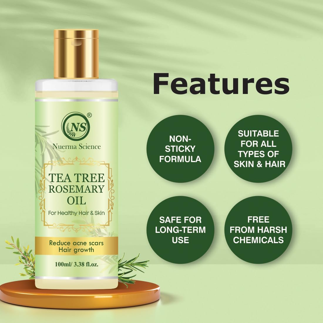 Nuerma Science Tea Tree & Rosemary Oil Hair Oil-100 ML image number 2