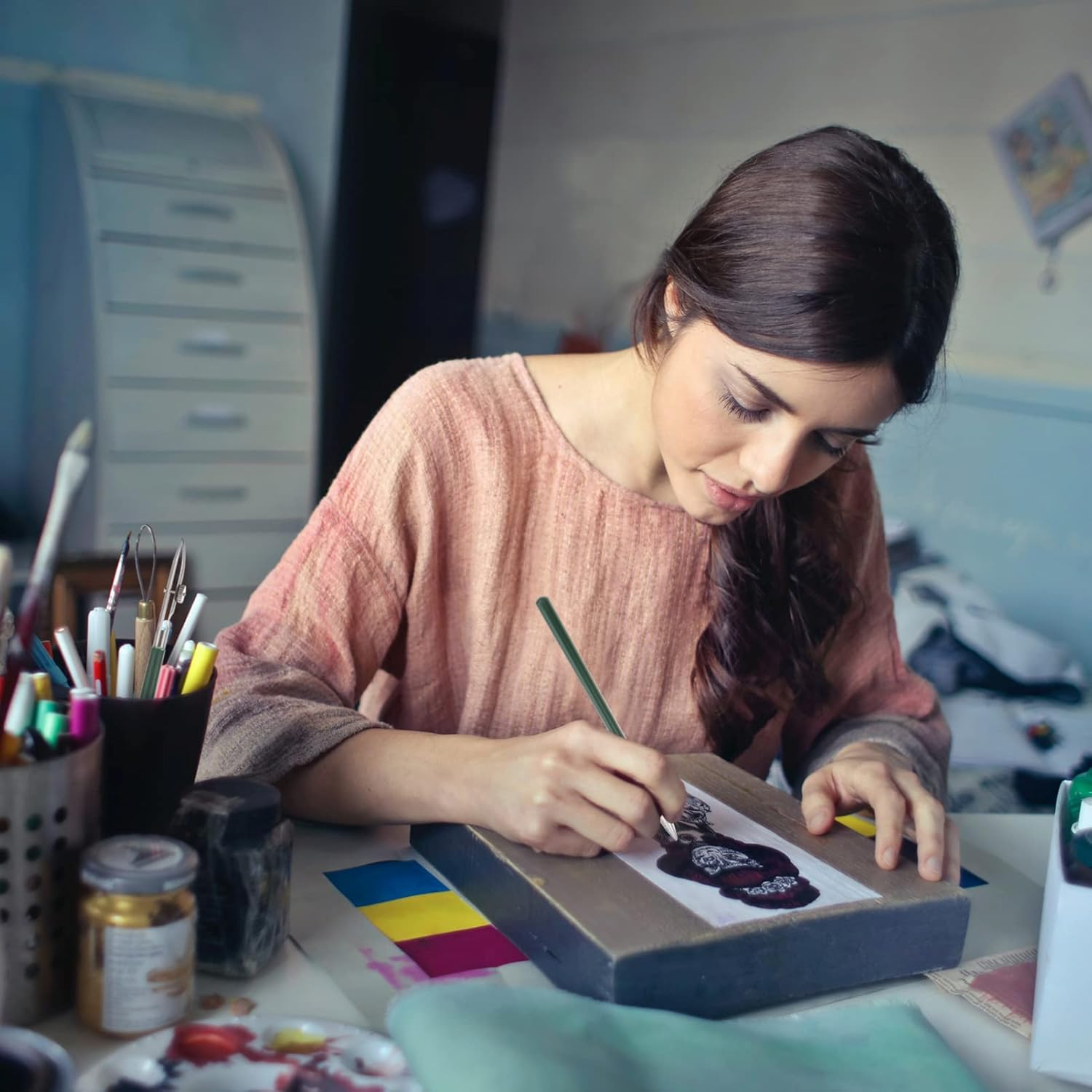 Beavorty 3Pcs Masking Fluid Pen for Kids Ruling Ink Pen Drawing Straight Lines Pen Fine Line Pen Line Drawing Pen Masking Pen Watercolor Calligraphy Masking Fluid Pen Art Ruler Cross Metal