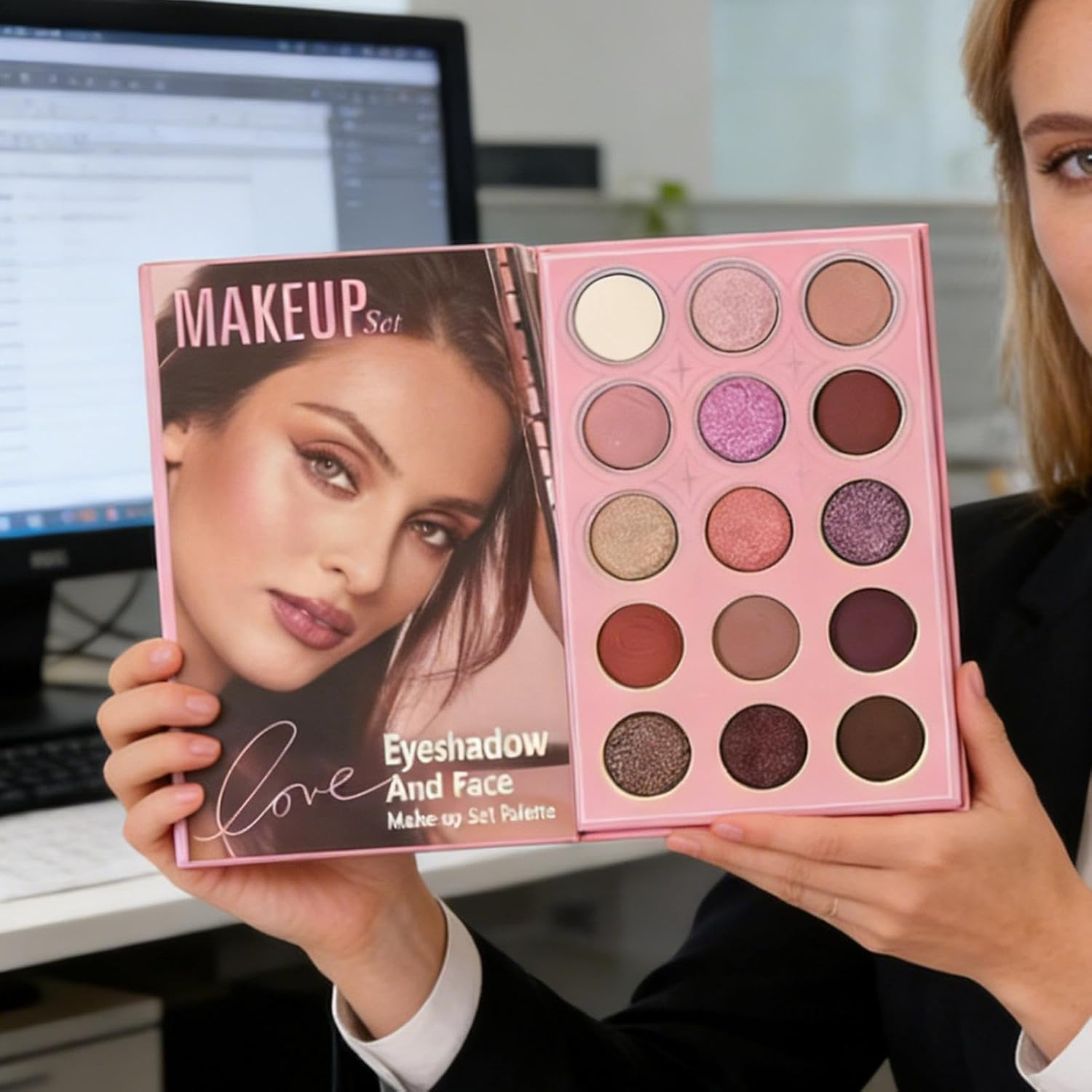 Makeup Book Palette - 21-Colors Book-Style Longwear Cosmetics Kit,Travel Makeup Set - for Women Girls Beginners Daily Routine Wedding Party Practice image number 4