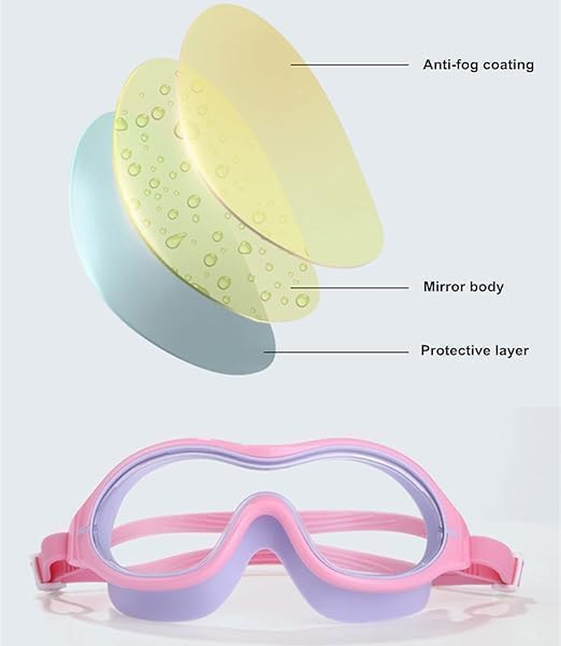 EASYNICE Large Frame Swimming Goggles Waterproof Anti-Fog Swimming Goggles Swimming Diving Glasses Adjustable Swimming Goggles Female Male Sports Glasses image number 3