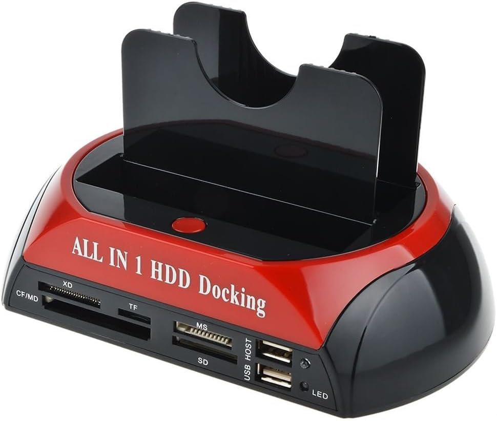 Tootoo HDD Docking Station Dual 2.5" 3.5" SATA IDE Hard Disk Drive Dock OTB Card Reader