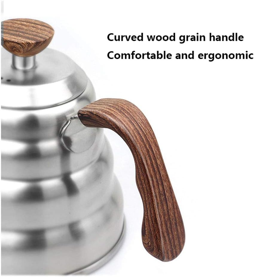 Coffee Hand Pot 304 Stainless Steel Hanging Ear Drip Japanese Style with Temperature Display Teflon Coffee Pot Cloud Pot for Espresso Cappuccino,Black,1.2L image number 4