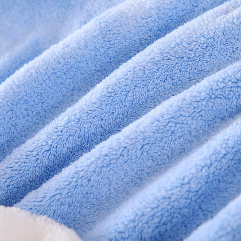 Meichoon Hair Towel 3-Pack Quick-Dry Microfiber Hair Drying Towels with Bow Design Cap Shape Elastic Band for Soft Frizz-Free Hair DK60 A - Orange+Blue+Pink image number 3