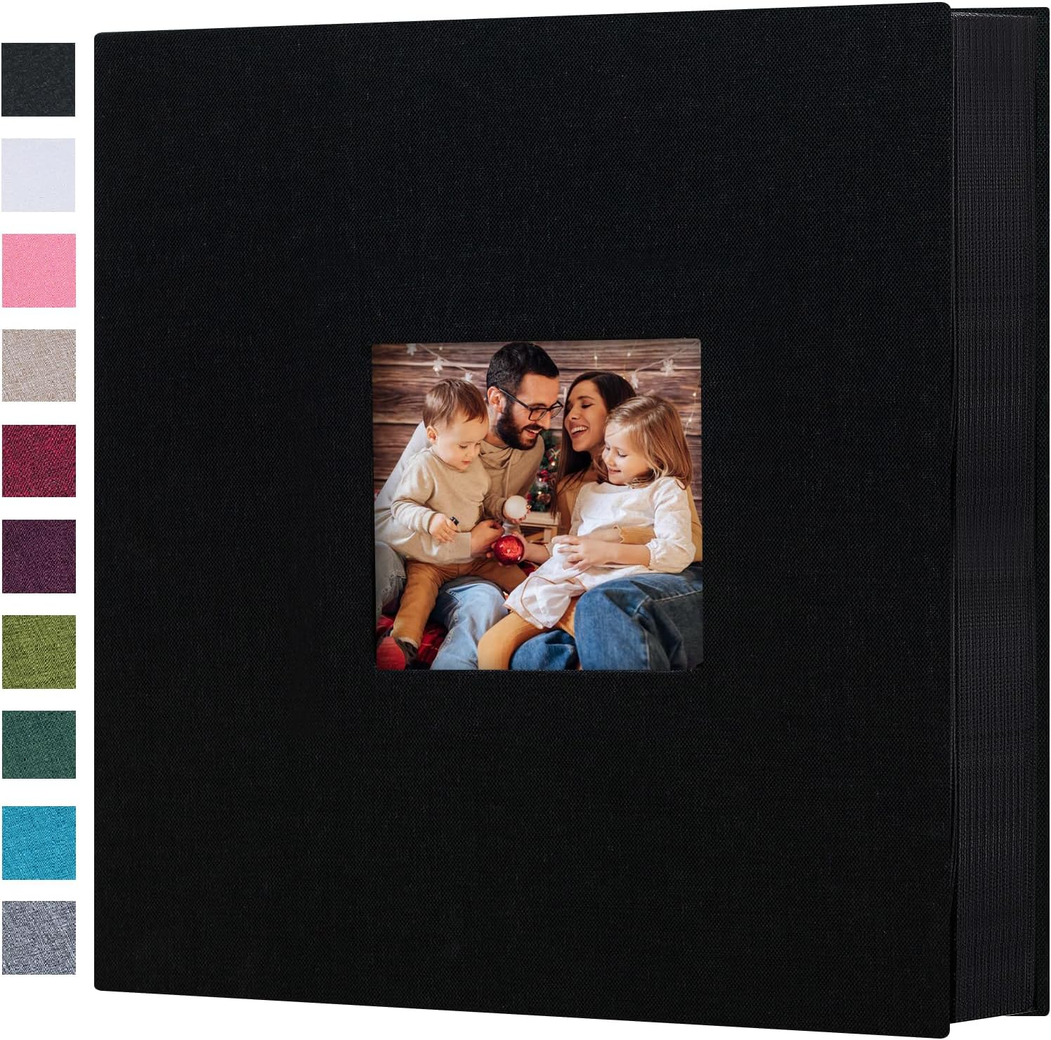Mublalbum Small Photo Album 4X6 200 Photos Linen Cover Picture Book with Horizontal Pockets for Wedding Family Anniversary and Baby (Gray)