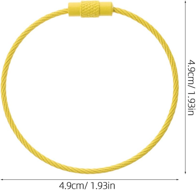 MUCKLILY 15Pcs Painted Steel Wire Keychain Loop Luggage Tag Rings 1.5Mmx15Cm Sturdy Cable Key Ring Holder for Travel Accessories image number 3