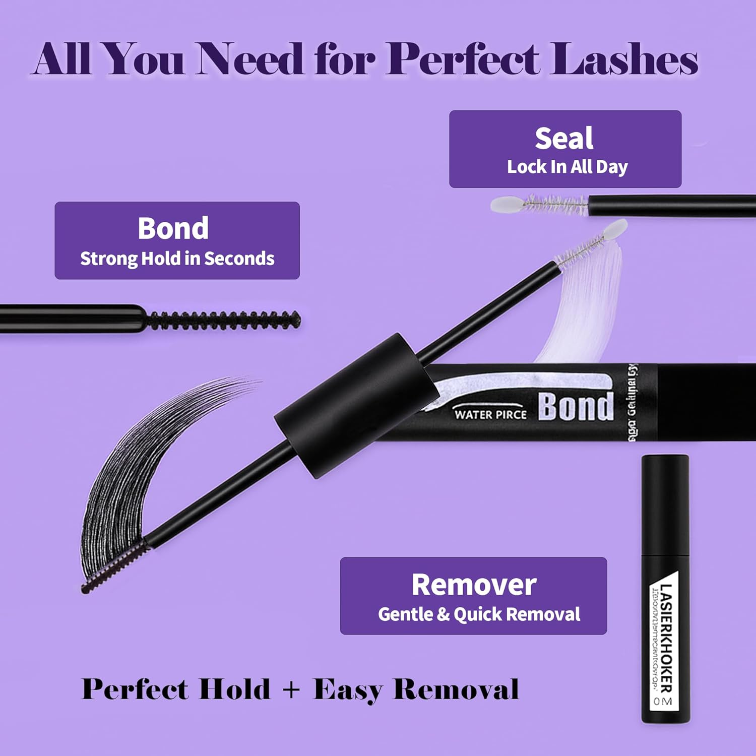 DIY Lash Extension Kit 240Pcs 30D 40D 10&ndash;14Mm, Waterproof Lash Clusters with Bond & Seal, Tweezers & Brush, Purple Packaging, At-Home Eyelash Extensions for Beginners & Professionals image number 4