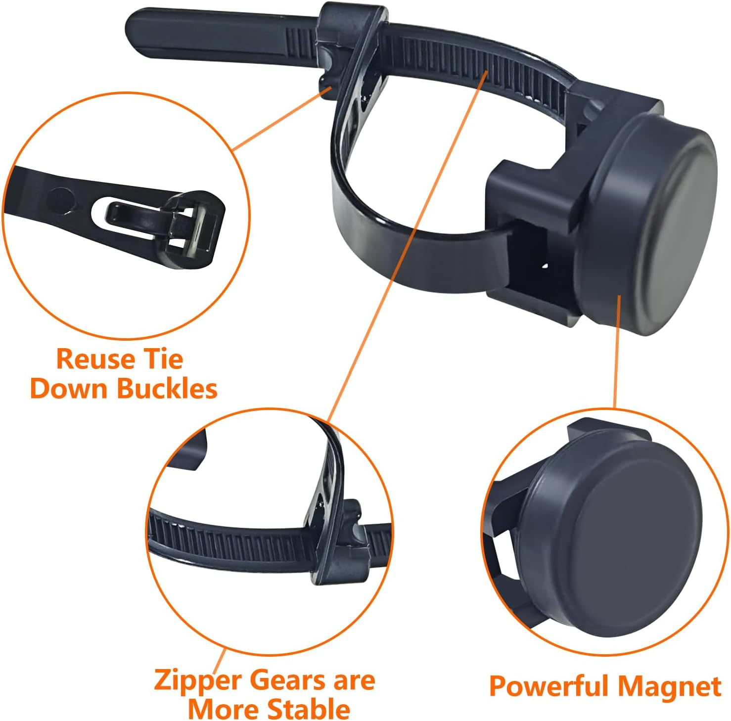 15Pcs Magnetic Cable Zip Tie Base, Wire Cable Holder, Cable Ties Mount Wire Clips, Cable Management Base Organization, Multipurpose for Cable Wire Holder Clip (Black)