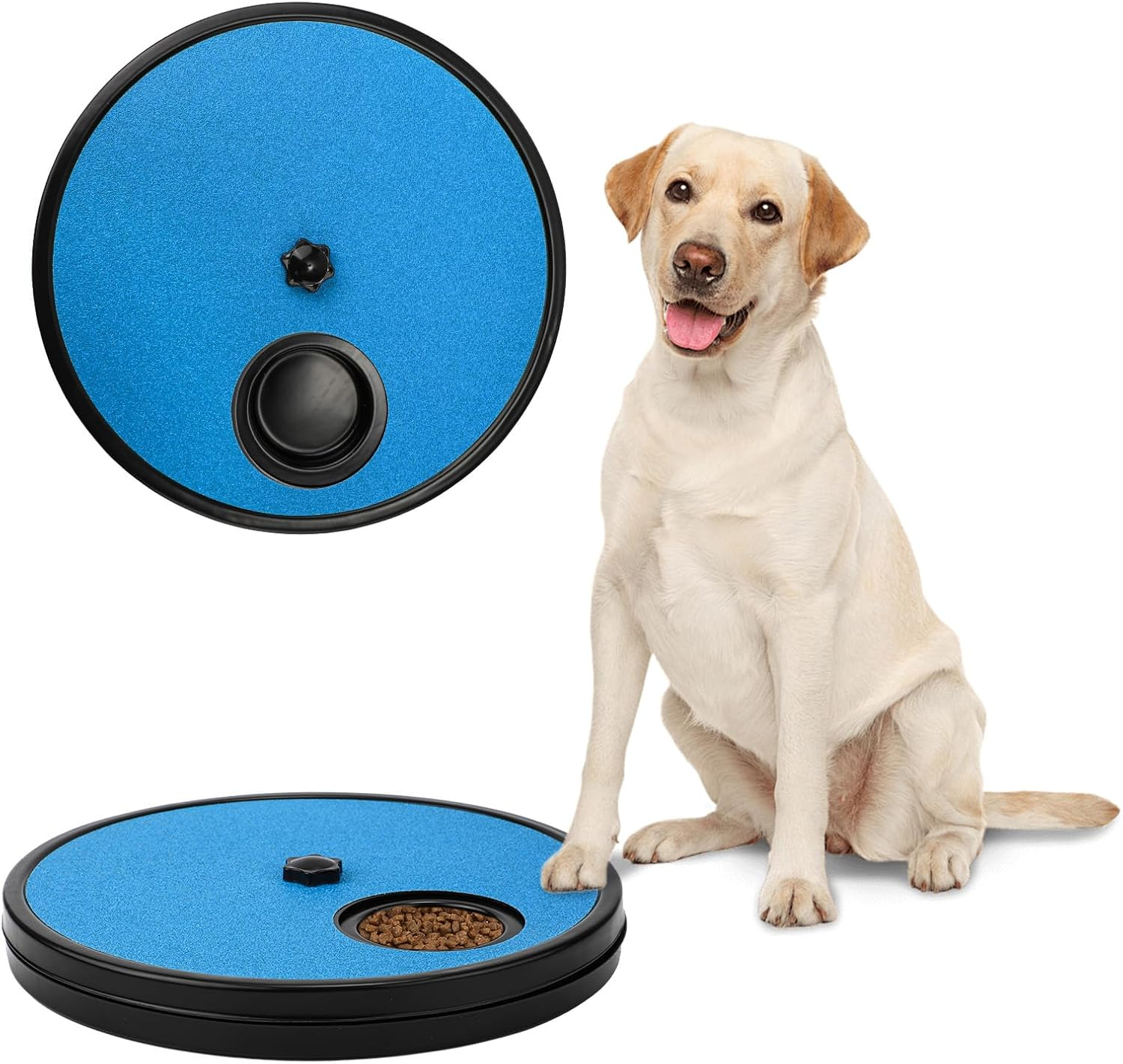 NQEUEPN Dog Scratch Pad for Nails, 3 in 1 round Rotatable Pet Nail Grinding Mat Slow Food Storage Box Fun Dog Nail File Board for Pets Gift Nail Care image number 2