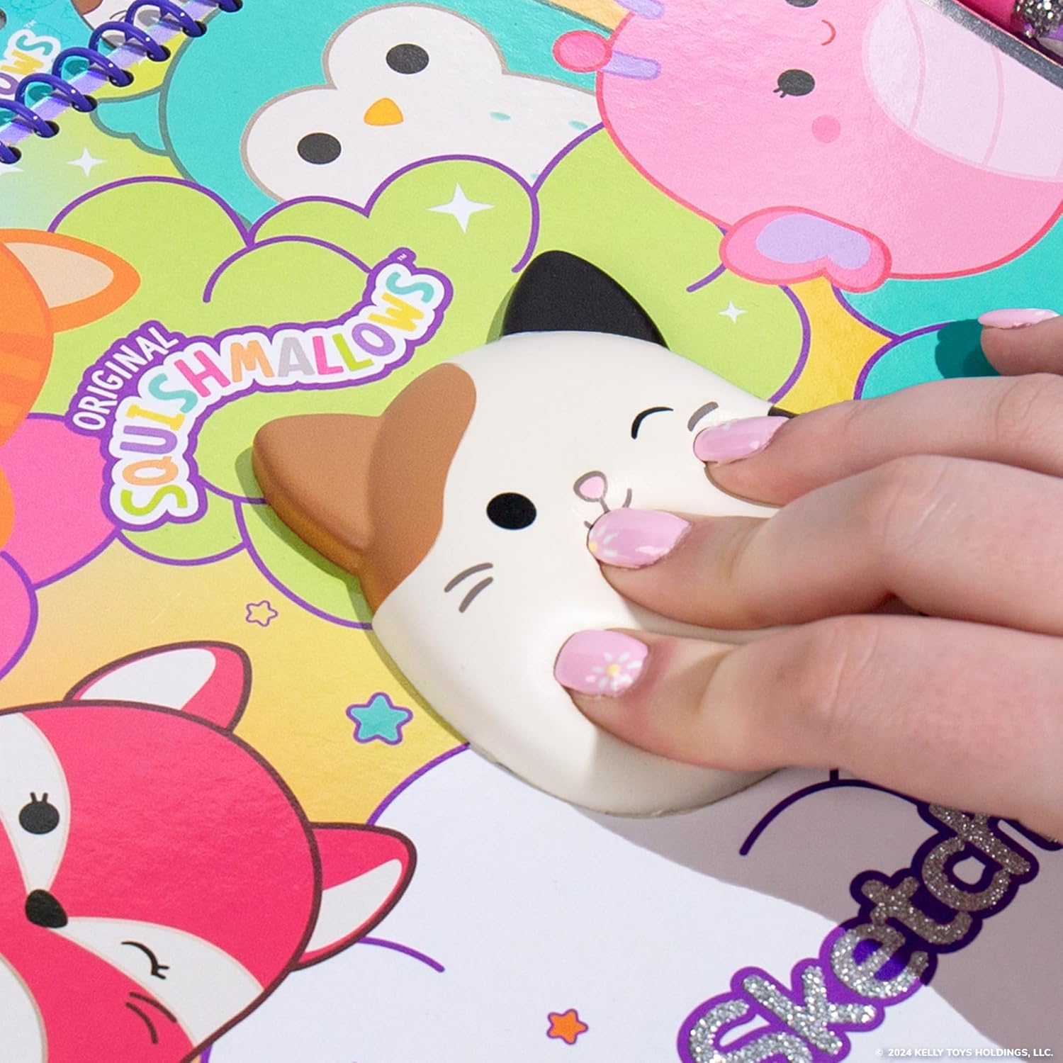 Original Squishmallows Sketchbook, over 20 Stationery Supplies, Features Squishmallows Scrapbook Stickers, Cam the Cat Fidget Toy, Drawing Paper, Great Kids Craft, Coloring Books for Kids Ages 4-8 image number 1