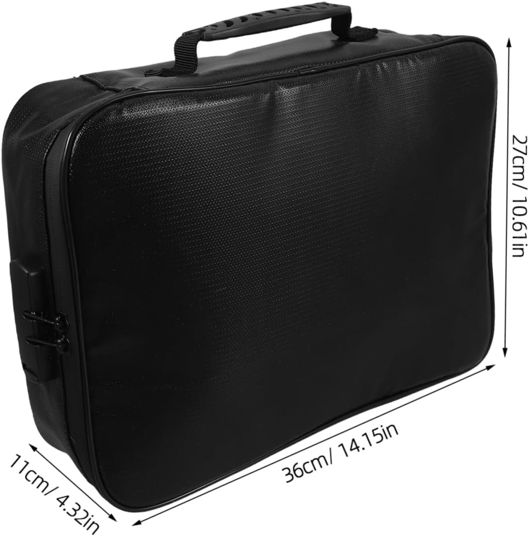 KITANDOVE Lockable Document Bag Passport Wallet Money Organiser Large Capacity Photo Storage Box Home Travel Document Holder image number 1