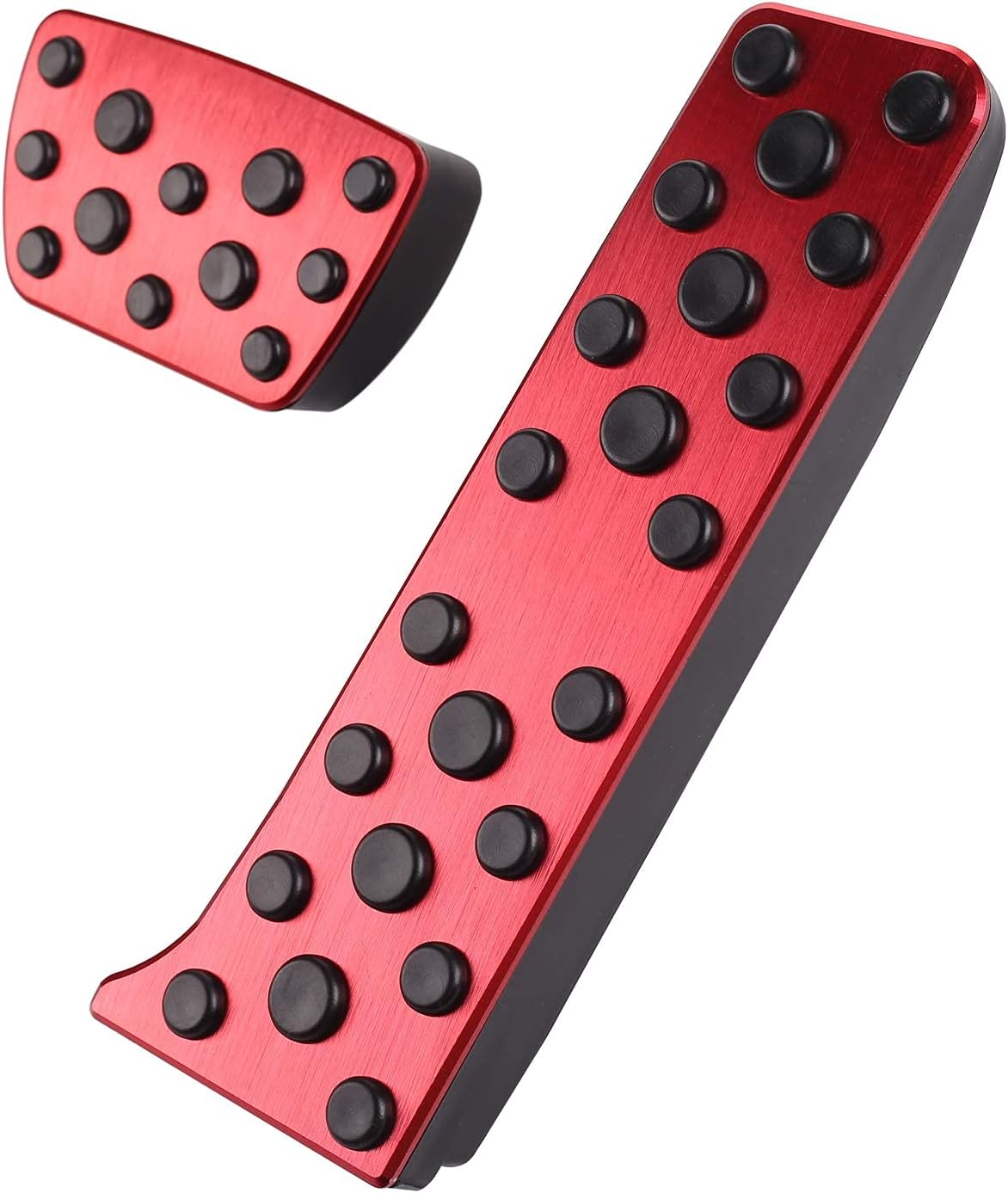 CKE Sporty Aluminum Alloy & Rubber Pedal Covers - Brake & Gas for Toyota Camry (2018-2024), RAV4 (2019-2024), Avalon, Highlander, Sienna, Venza, Bz4X, Prius, Crown & Lexus ES/LS (2018-2024) - Red image number 3