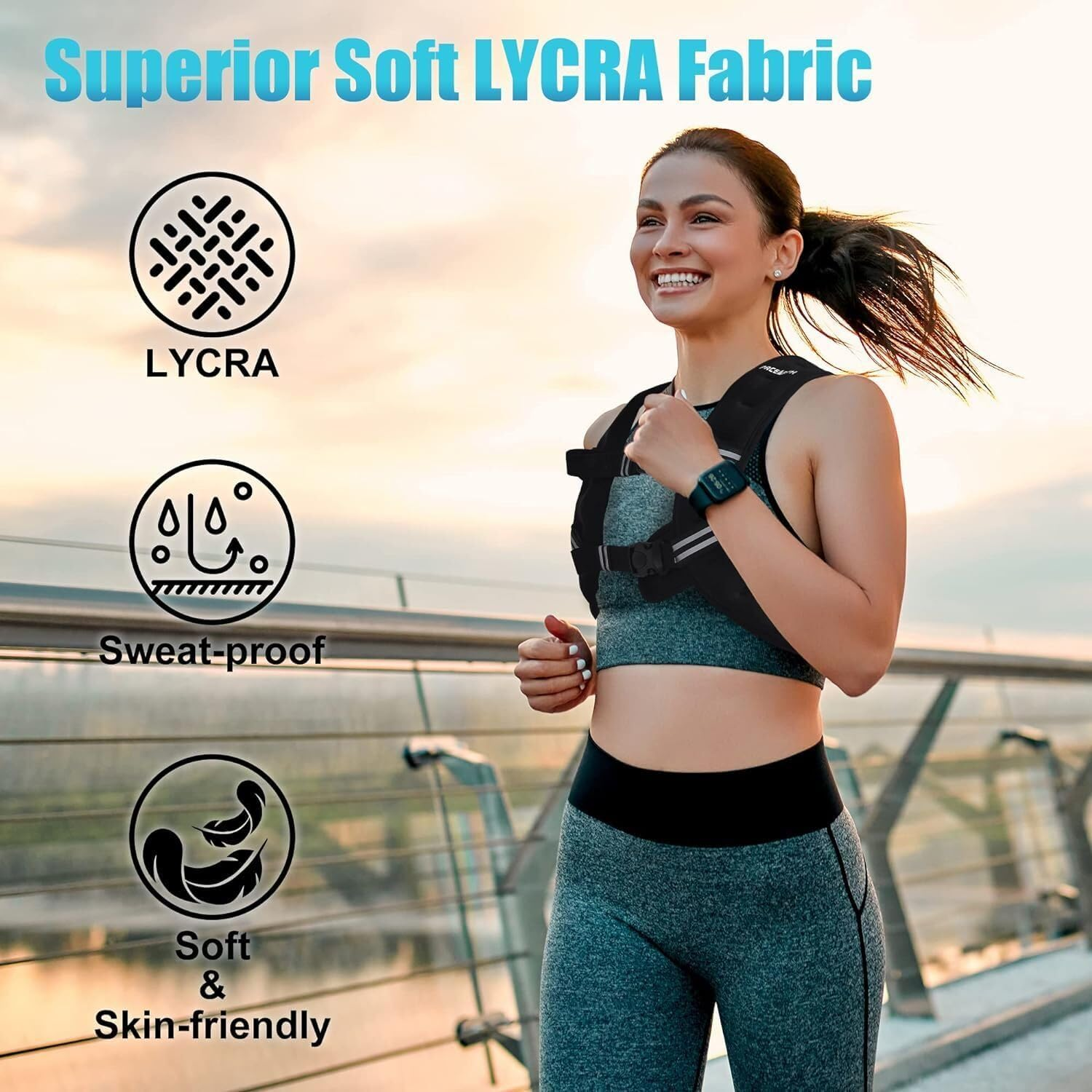 Weighted Vest, 3Kg 5Kg 8Kg 10Kg Weight Workout Vest with Reflective Stripe for Women, Men, Strength Training, Running, Fitness, Walking, Weight Loss, Training - 5Kg image number 4