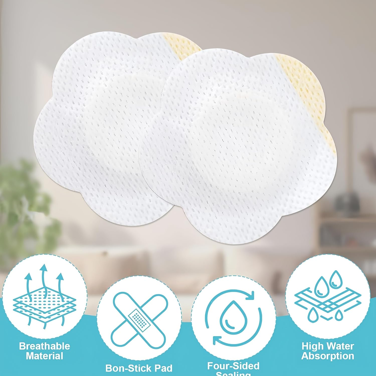 Febohao 50Pcs Castor Oil Patches Pack Self Adhesive Bandage Castor Oil Wrap Mini Travel Essentials Portable Multi-Layer Anti-Leak 7Cm/2.75In image number 4