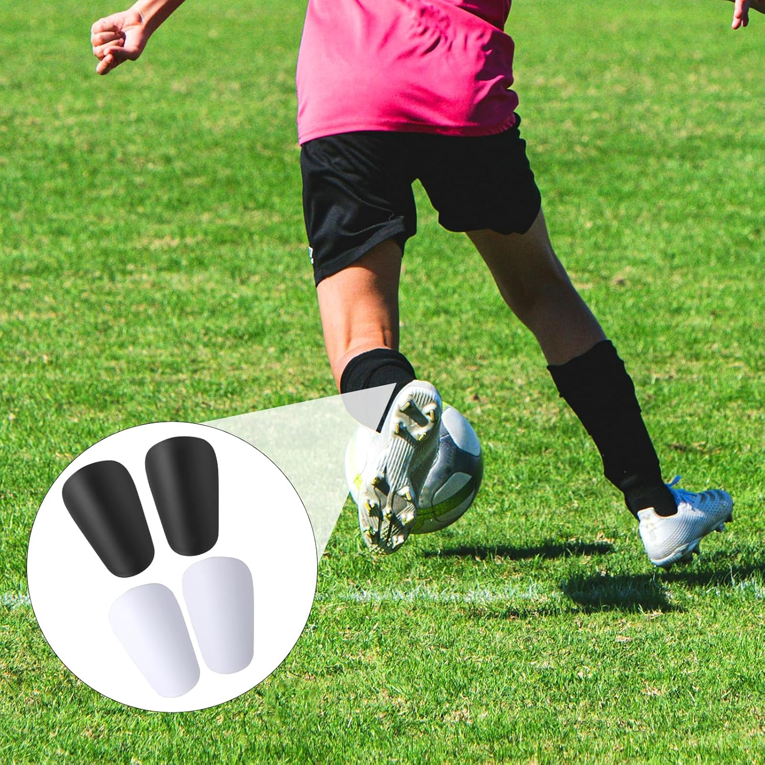2 Pair Mini Shin Guards Soccer, Miniature Shin Guard Anti-Slip Small Protective Equipment Shin Guards Professional Football Shin Pads for Men Women Youth Kids(Black, Blue) image number 5
