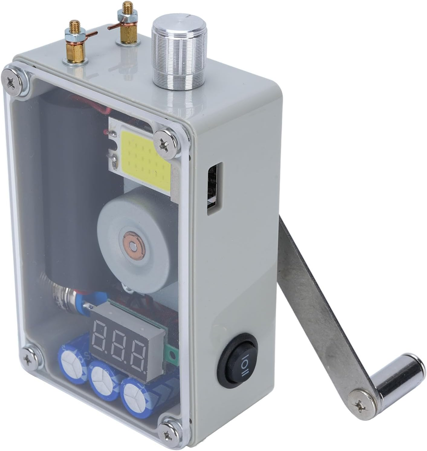 Hand Crank Generator,Emergency Power Supply, Portable Generator with COB Light for Outage, Camping, off Grid Living Supplies, USB Charger, Integrated Lighting and Ignition Design image number 5