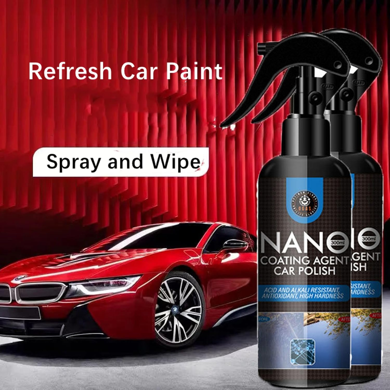 Nano Ceramic Coating, Anti-Scratch Automotive Ceramic Coating for Cars Liquid Car Glass Coating Hydrophobic Paint Sealant Protection,300Ml image number 5