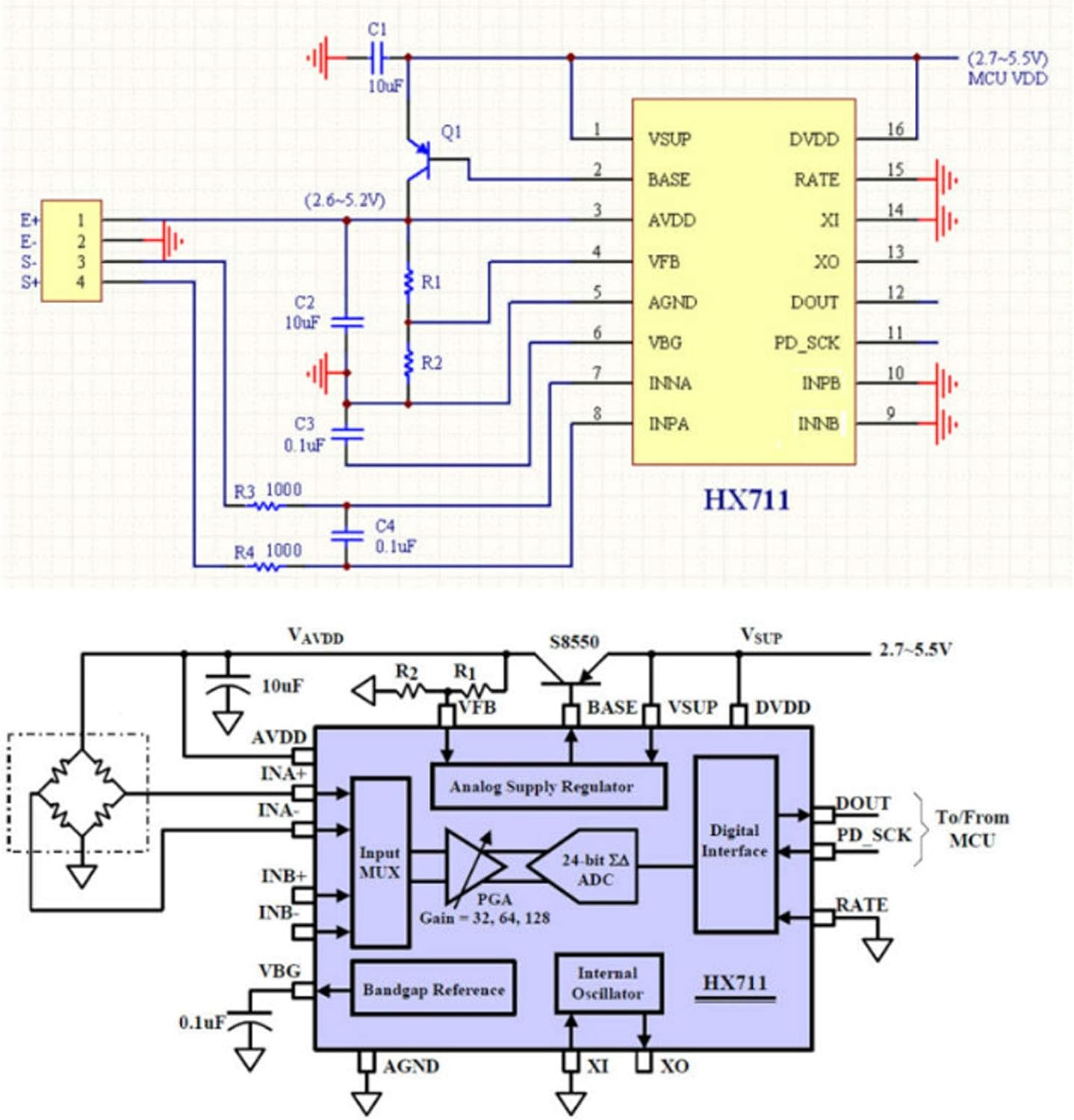 Digital Load Cell Weight Sensor + HX711 Weighing Sensor ADC Module for Arduino DIY Portable Electronic Kitchen Scale Kit (5KG+HX711) image number 2