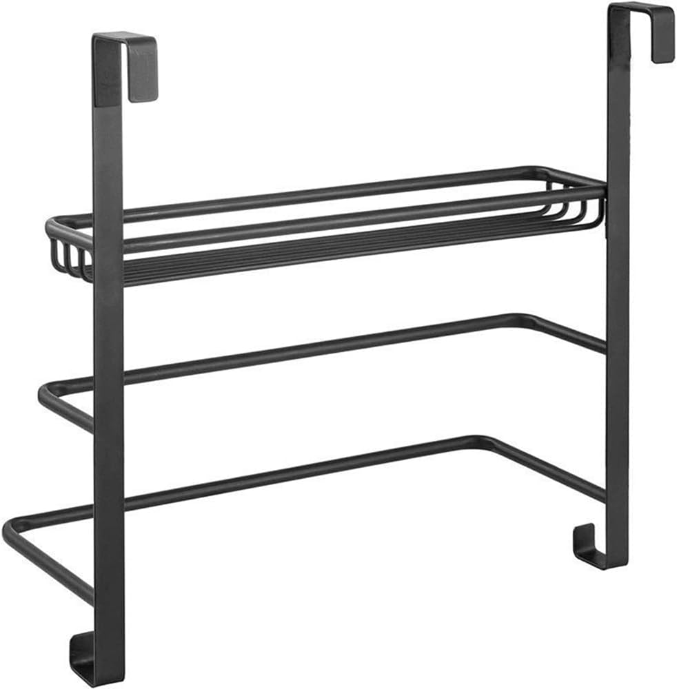 3-Tier Door Towel Rack,Large Capacity Organizer,Behind Door Towel Bar,Punch Free Pylons,Bathroom Storage Shelves,Wall Mount Towel Holder,For Shower Room image number 4
